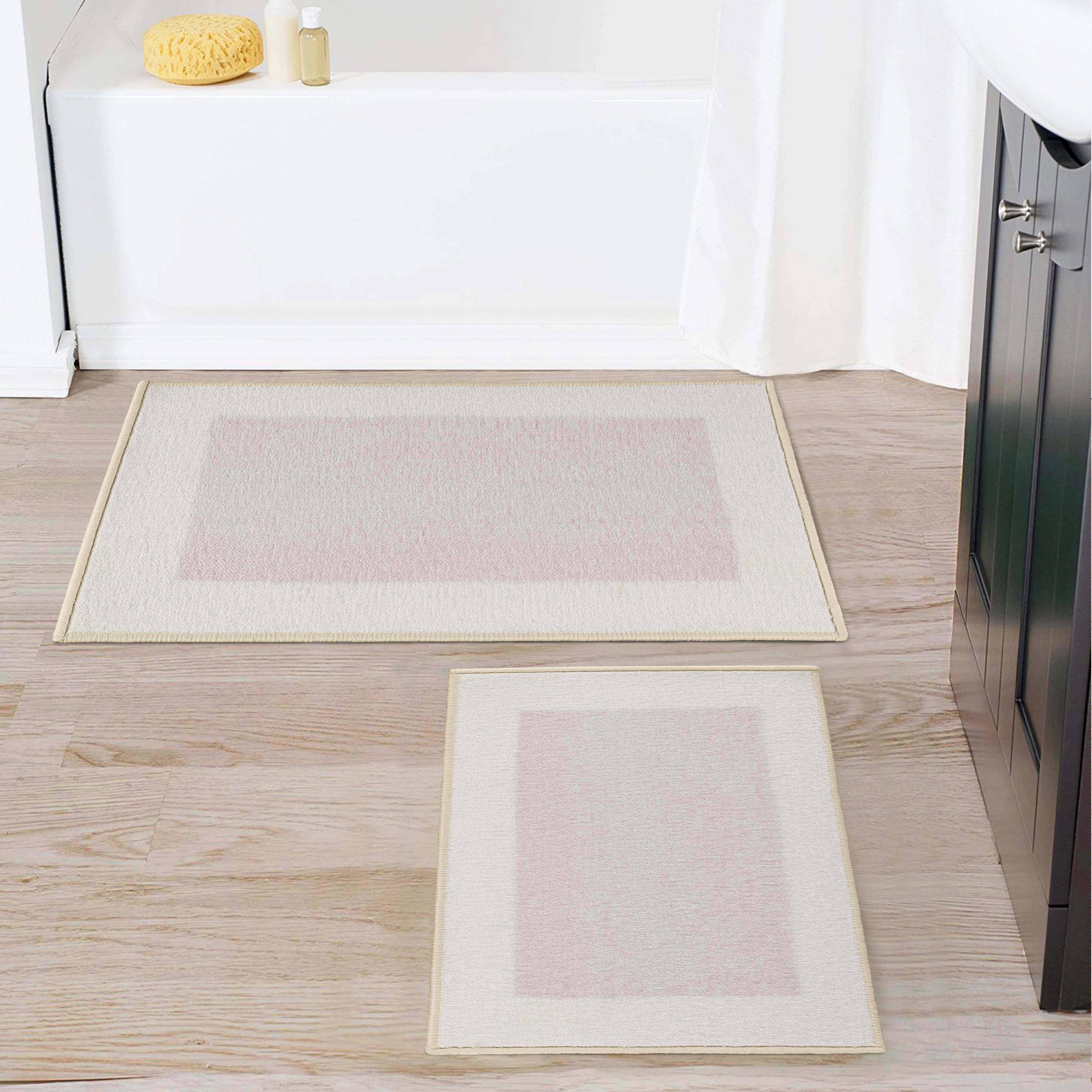 Non-Slip Machine Washable Bath Mat Set - Soft Absorbent Bathroom Rug for Shower, Tub & Floor - Home Decor & Safety (Rome Style) - Perfect for Bathrooms, Laundry Rooms & Spa Areas