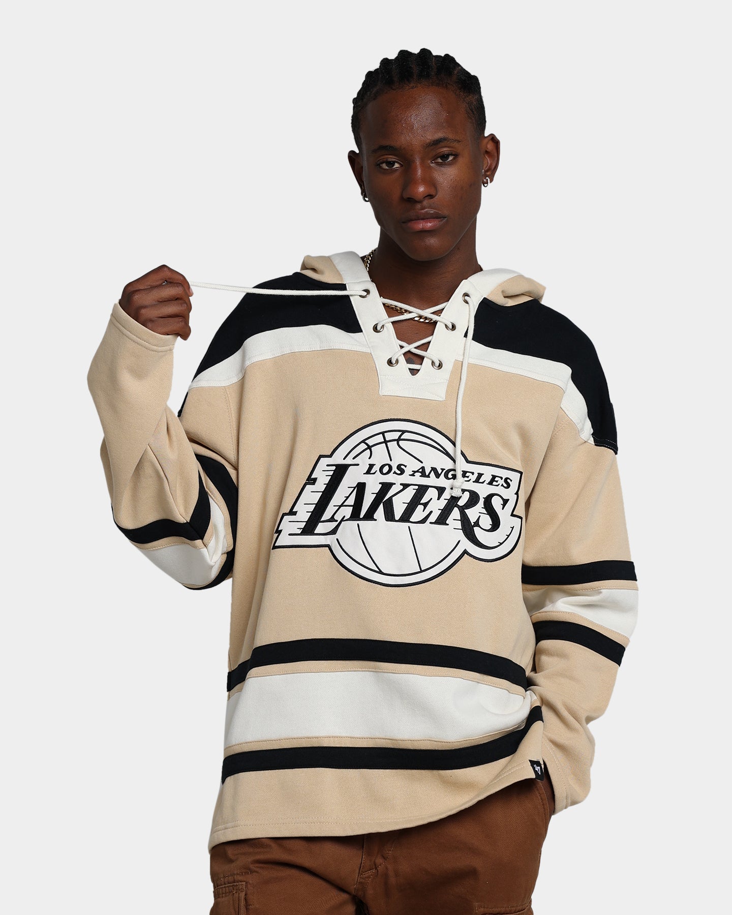 47 Brand Los Angeles Lakers Superior Lacer Hoodie - NBA Team Logo Pullover Sweatshirt for Men & Women | Cozy Casual Wear for Basketball Fans, Game Day & Street Style