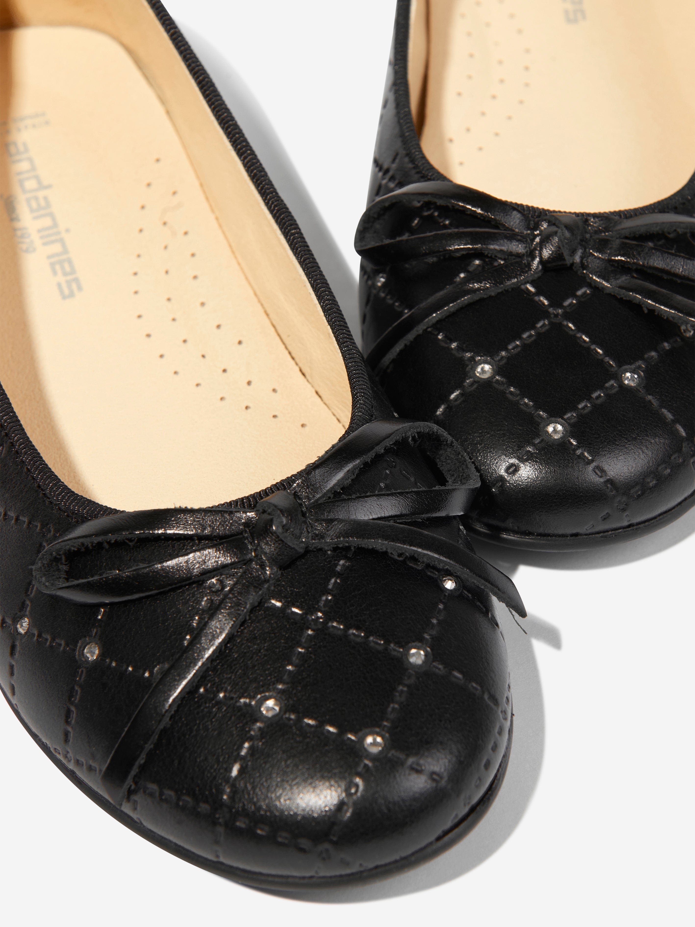 Andanines Girls Leather Ballet Flats in Black - Comfortable & Stylish Shoes for School, Dance, and Everyday Wear