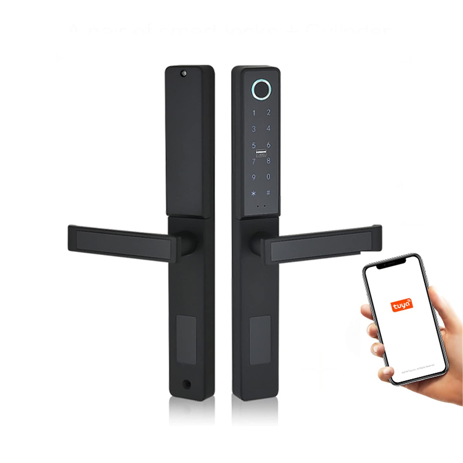 Tuya Digital Smart Door Lock - Keyless Entry, Keypad & Biometric Fingerprint Door Lock with Passcode for Home Security | Waterproof & Durable for Glass Sliding or Wooden Doors | Perfect for Apartments, Offices & Vacation Homes