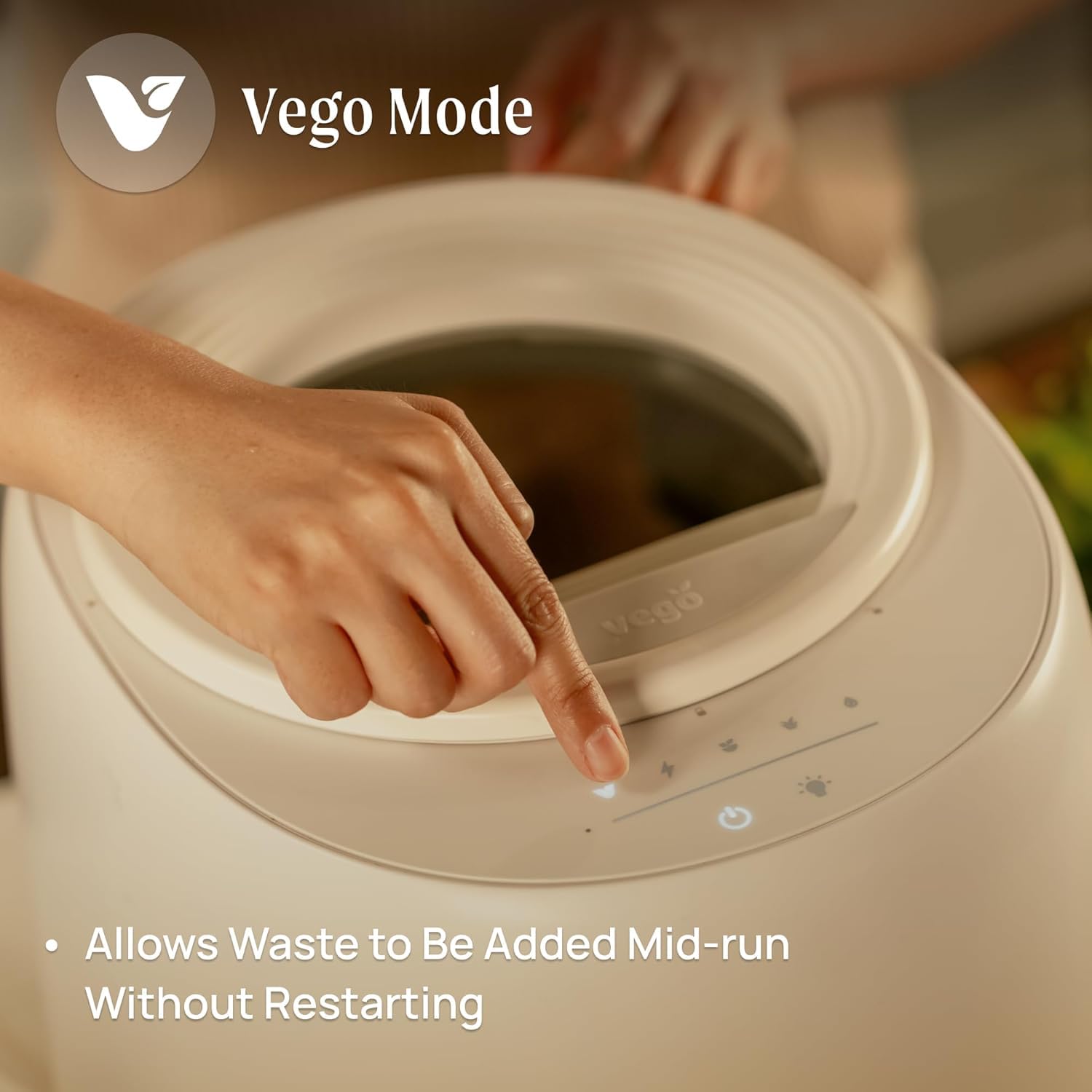 Vego 4L Electric Kitchen Composter - Smart Countertop Compost Bin with 5 Modes, Weight Sensor & App Control | Odorless, Auto-Cleaning Food Waste Recycler for Indoor Use | Perfect for Eco-Friendly Homes, Apartments & Sustainable Living (Black)
