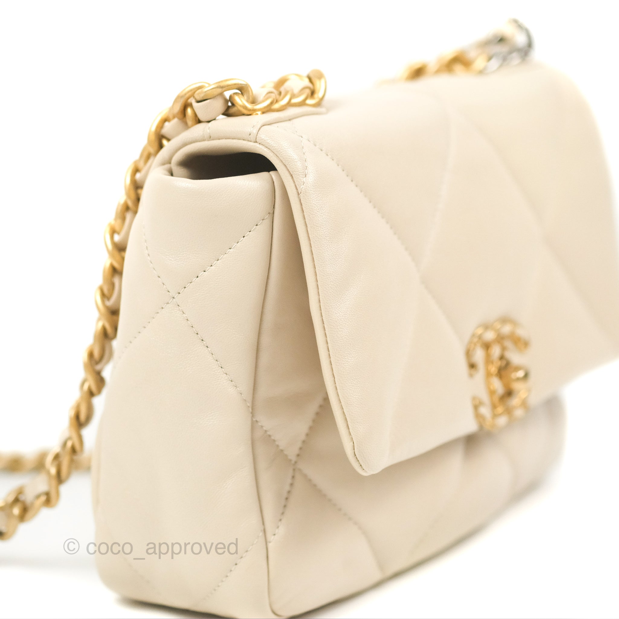 Chanel 19 Small Handbag in Ivory Beige with Mixed Hardware - Luxury Crossbody Bag for Women, Perfect for Everyday Use & Special Occasions