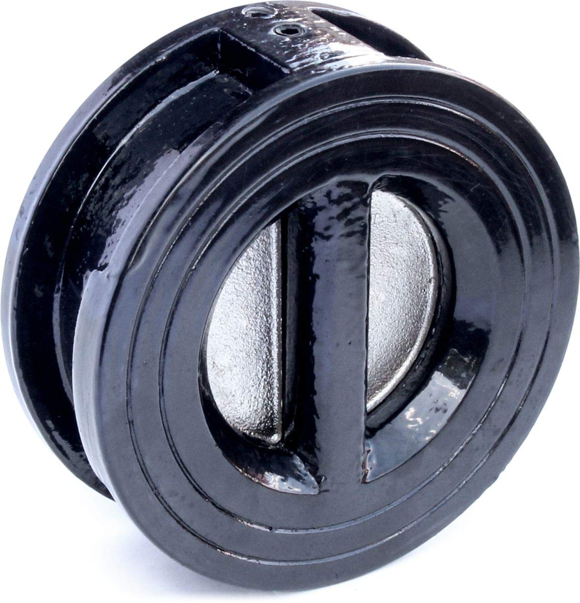 4 Inch Wafer Style Double Wing Check Valve - Cast Iron - High Pressure Flow Control - Ideal for Plumbing, HVAC, and Industrial Applications