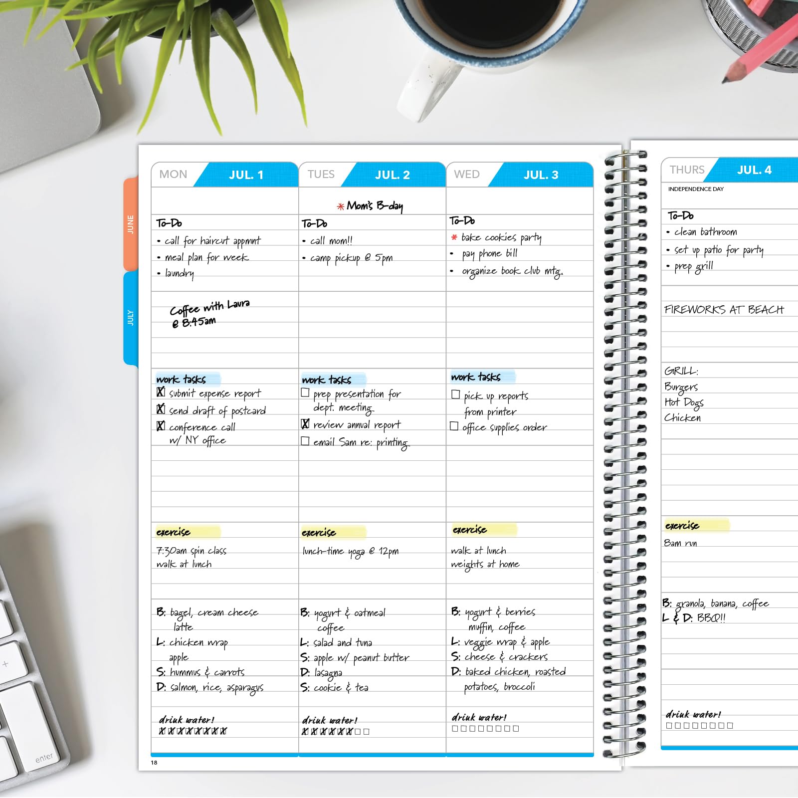 2024-2025 Colorful Botanicals Monthly & Weekly Planner - 8.5
