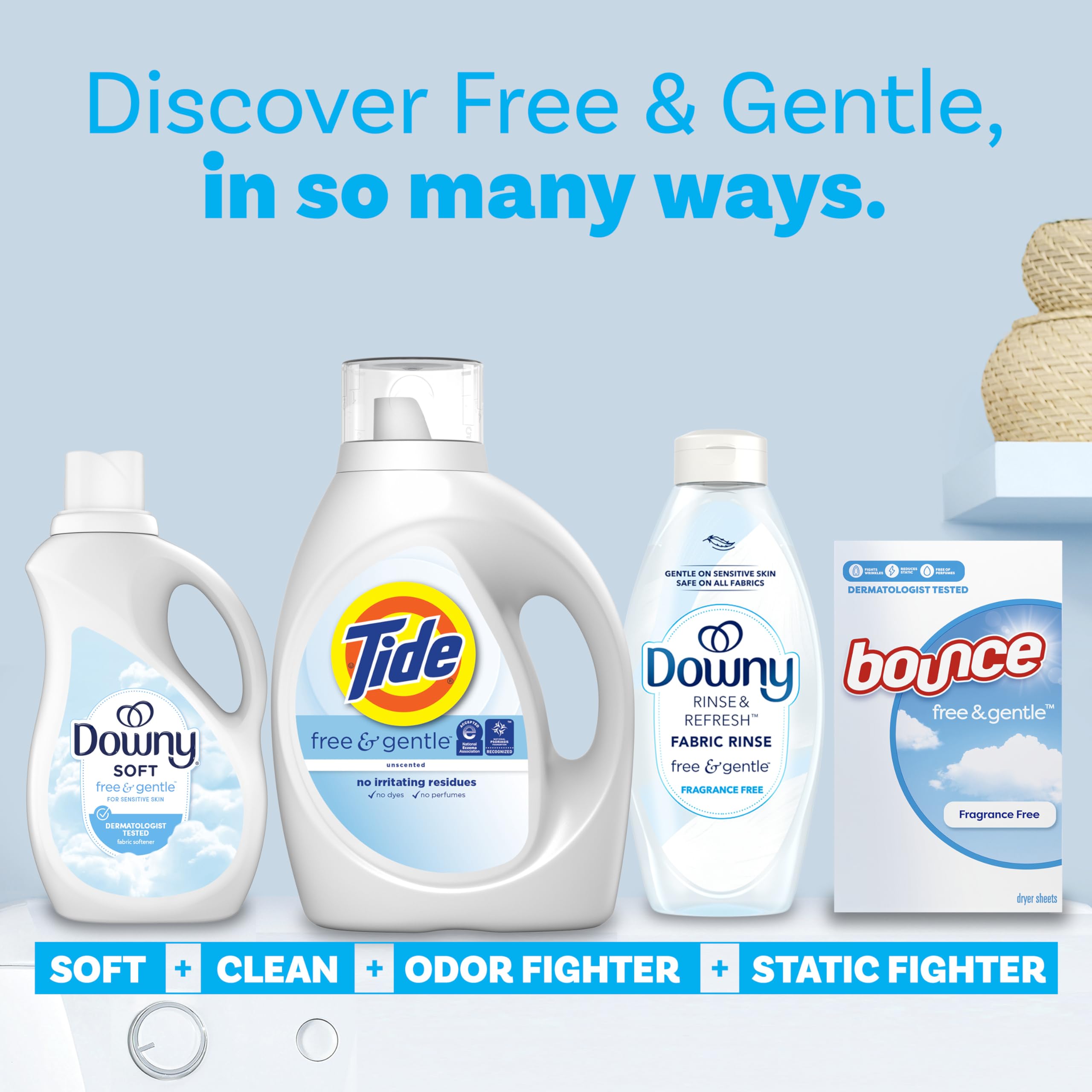 Tide Free & Gentle Liquid Laundry Detergent for Sensitive Skin - 132 fl oz (100 Loads) | Hypoallergenic, Dye-Free & Fragrance-Free | Perfect for Baby Clothes, Delicates & Allergy Sufferers | Gentle on Skin, Tough on Stains