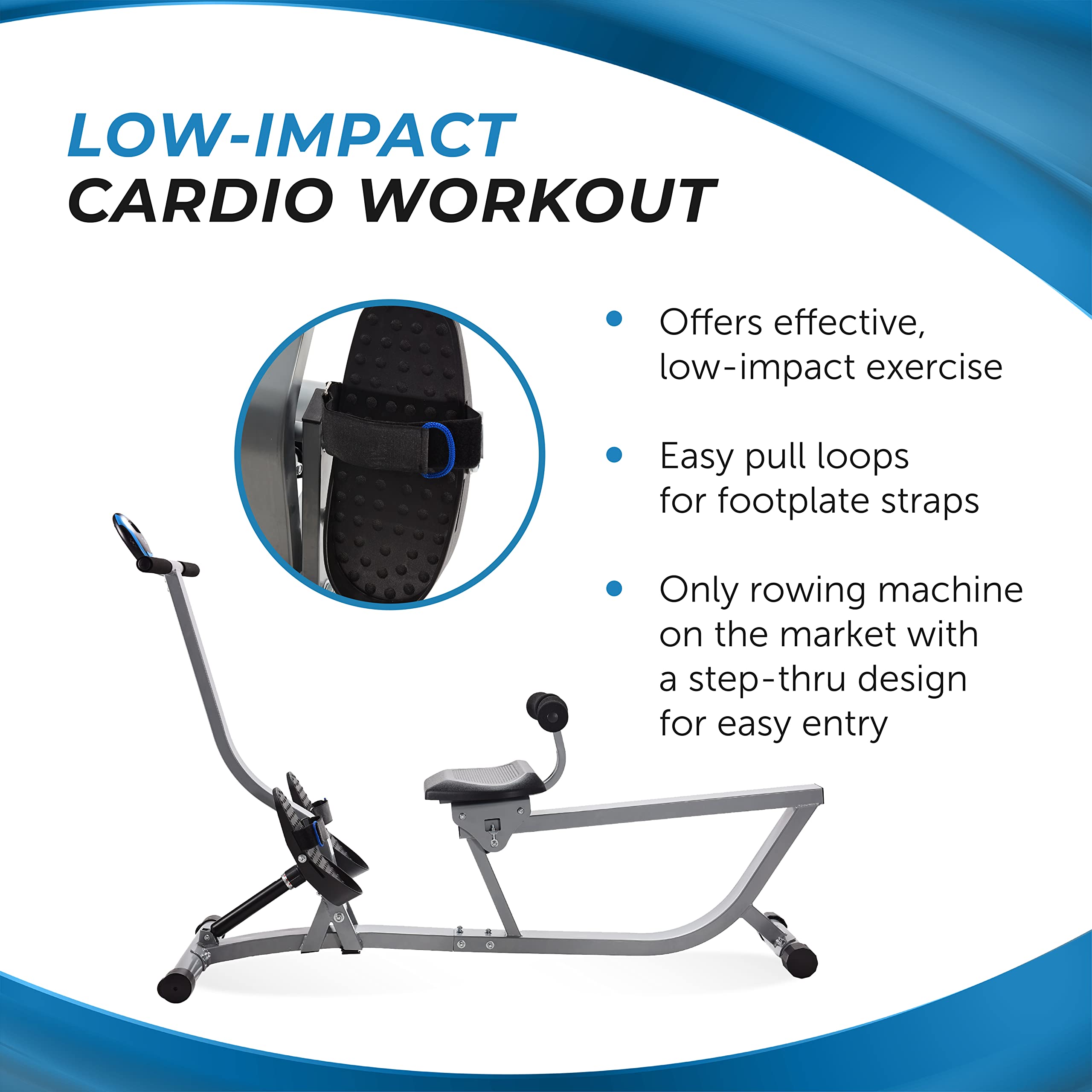Stamina Hydraulic Rower Machine with Smart Workout App - Adjustable Resistance Rowing Machine for Home Gym, Full Body Workout & Cardio Training | Perfect for Small Spaces, Apartment Fitness & Weight Loss