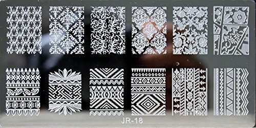 Premium Stainless Steel Nail Art Stamping Plates Set - 20 Geometric Designs (18:12×6cm) for Professional Salon & DIY Manicure | Perfect for Nail Stamping, Creative Nail Art, and Home Beauty Care
