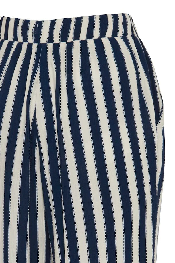 Marrakech Wide Leg Pants for Women - Bohemian Striped Palazzo Trousers with Elastic Waist | Perfect for Yoga, Beach Vacation & Summer Outfits