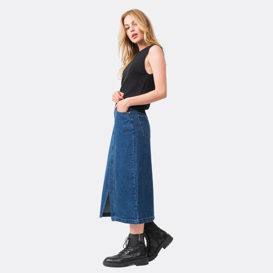 Ana Denim Skirt for Women - High Waisted Stretch Jeans Skirt | Perfect for Casual Outfits, Date Nights & Summer Fashion