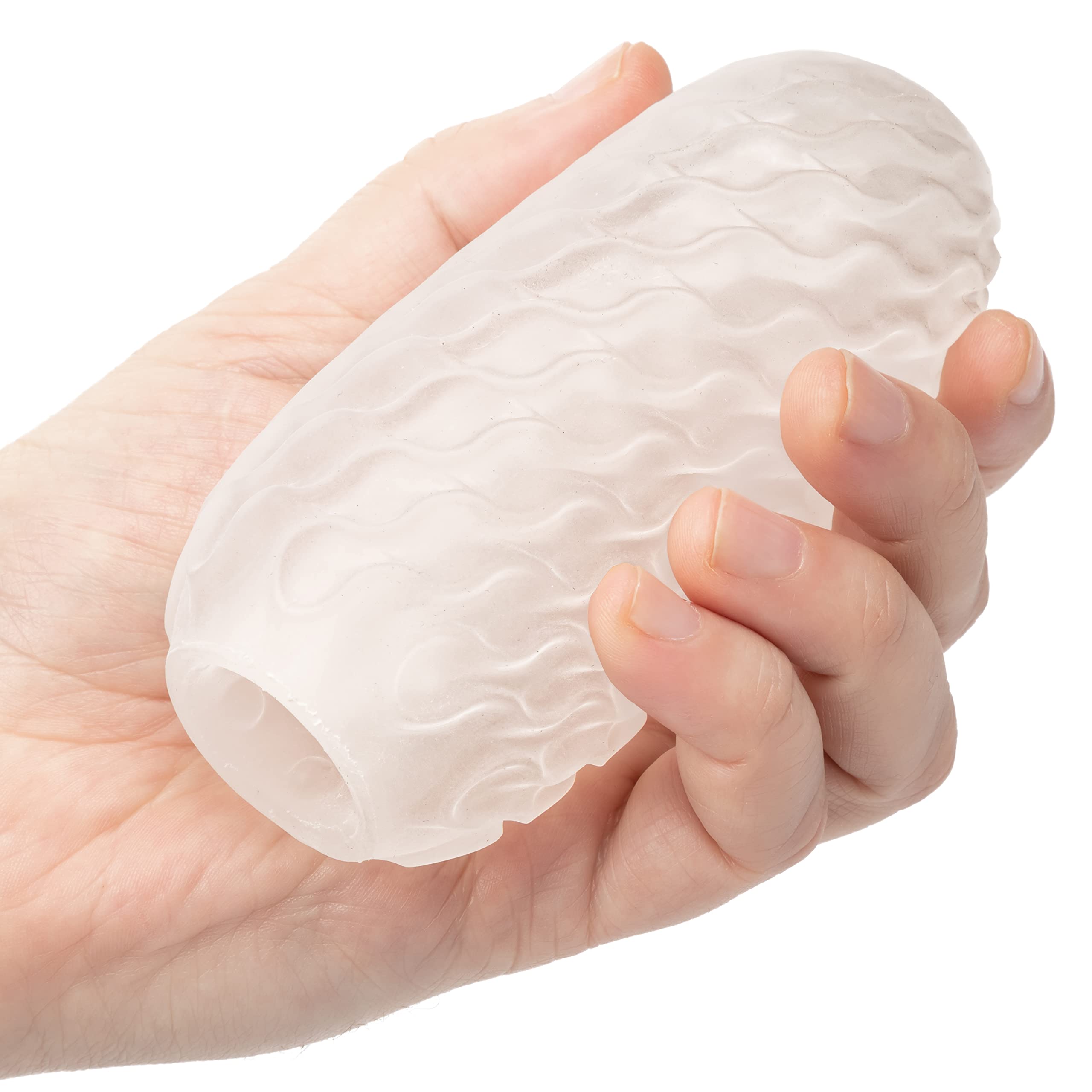 CalExotics Boundless Reversible Nubby Stroker - Textured Male Pleasure Sleeve with Protective Case - Adult Sex Toy for Men - Clear - Perfect for Solo Play and Couples Intimacy