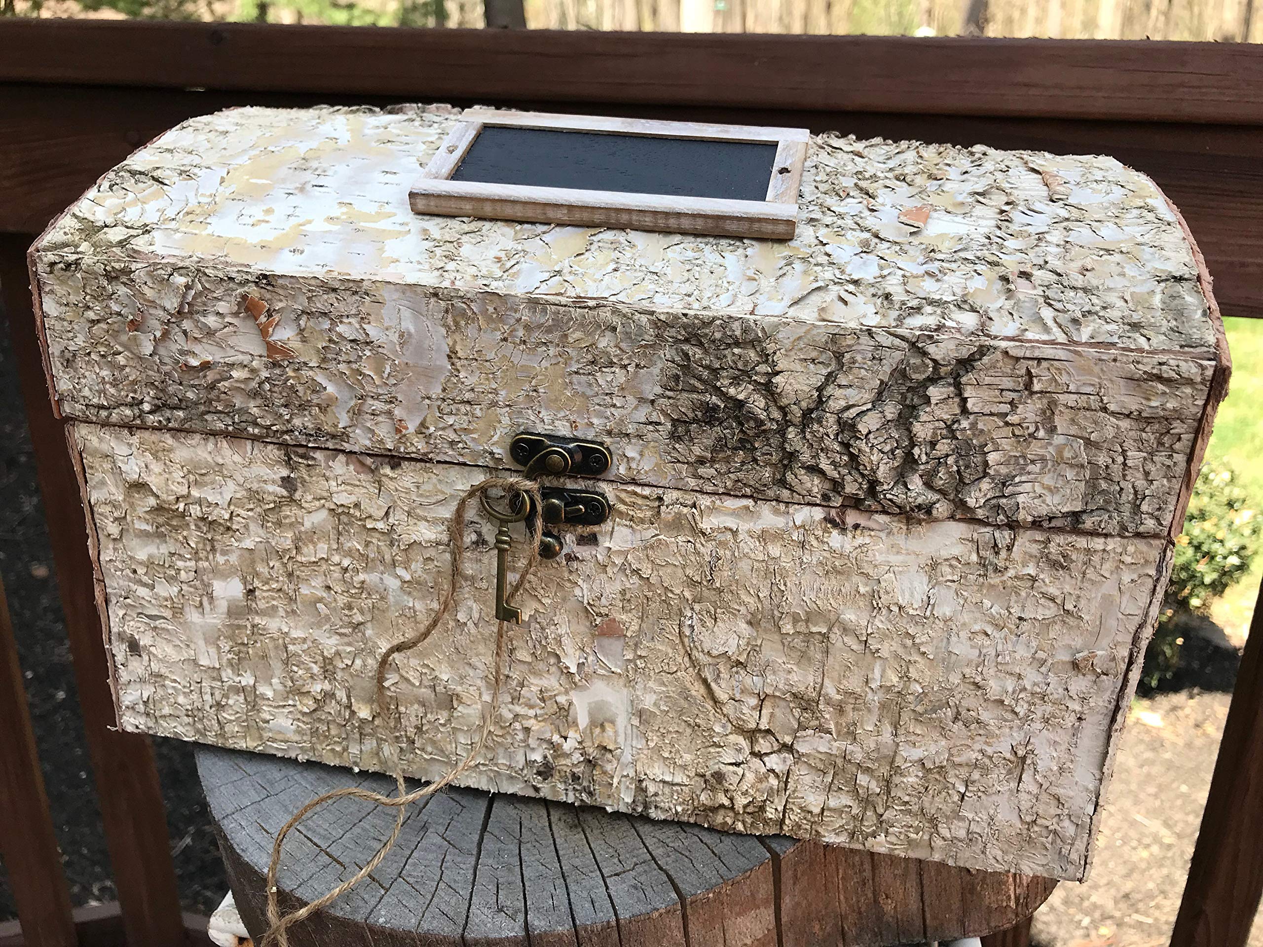 Elegant Birch Bark Wedding Card Box - Rustic Keepsake Gift Box for Bridal Shower, Reception & Anniversary - Perfect for Outdoor & Boho Weddings