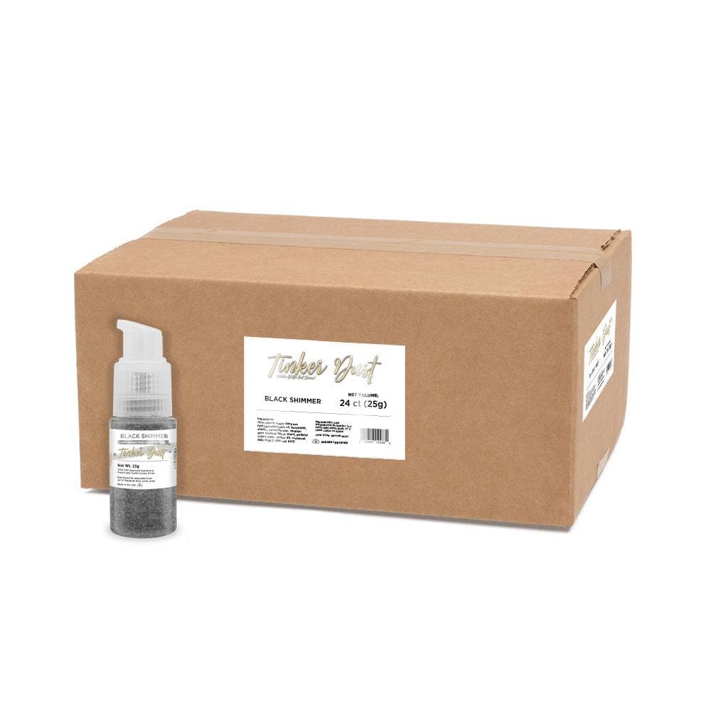 Premium Black Shimmer Tinker Dust® Glitter Spray Pump - 12 Pack Bulk Case for DIY Crafts, Nail Art & Party Decorations | Perfect for Cosplay, Festival Makeup & Creative Projects
