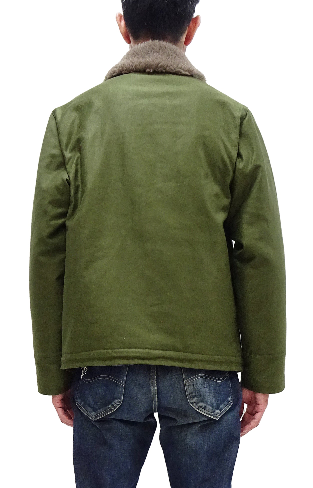 TOYS McCOY Men's US Navy N-1 Deck Jacket Reproduction - Olive TMJ2436 | Vintage Military Style Outerwear for Cold Weather & Outdoor Activities
