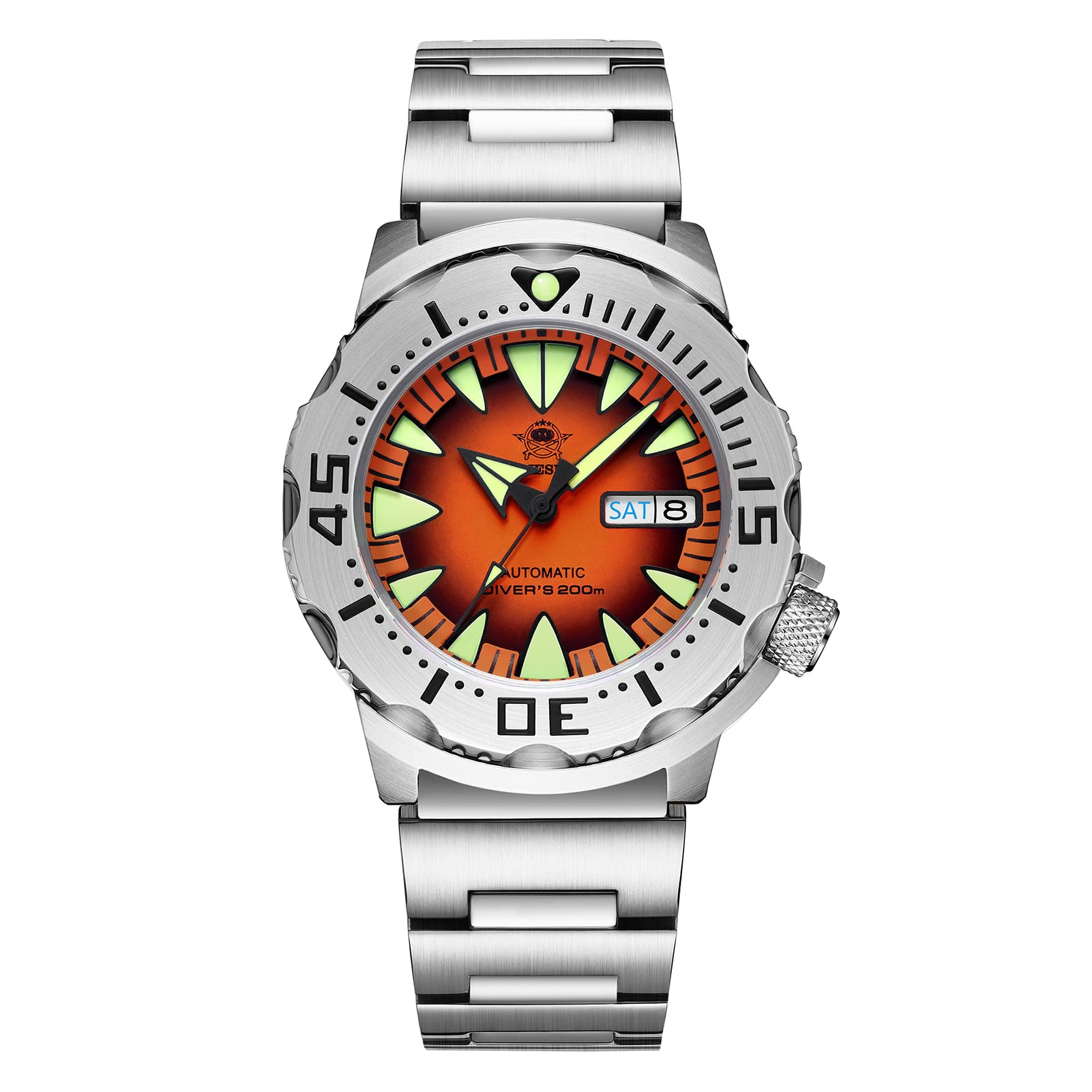 ADDIESDIVE Men's Automatic Diver Watch - 200M Water Resistant, Stainless Steel Case, Synthetic Sapphire Crystal - Perfect for Swimming, Diving & Everyday Wear