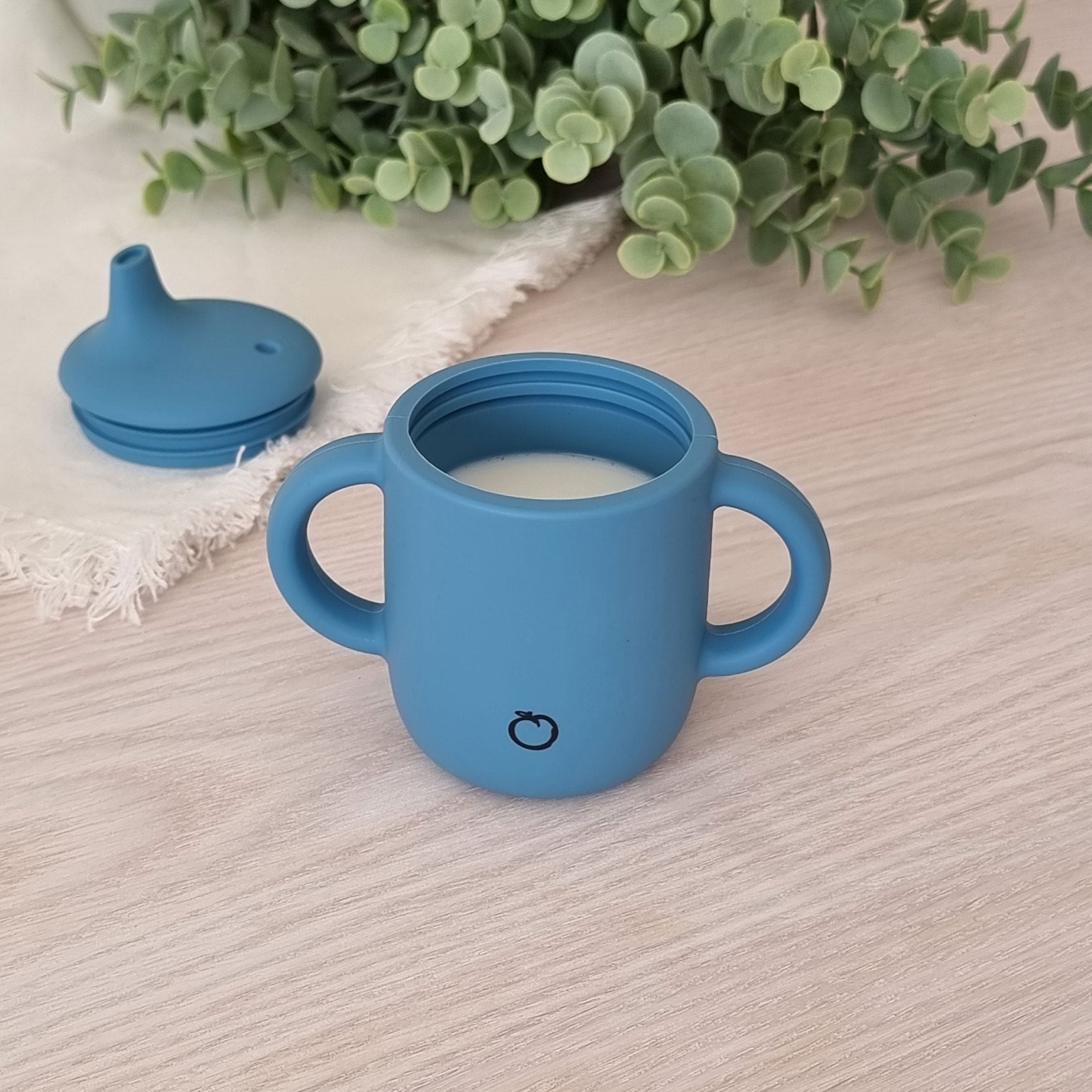 Plum Silicone Sippy Cup for Toddlers - BPA Free, Leak Proof, Easy Grip Baby Training Cup - Perfect for Daycare, Travel & Learning to Drink Independently (Teal)