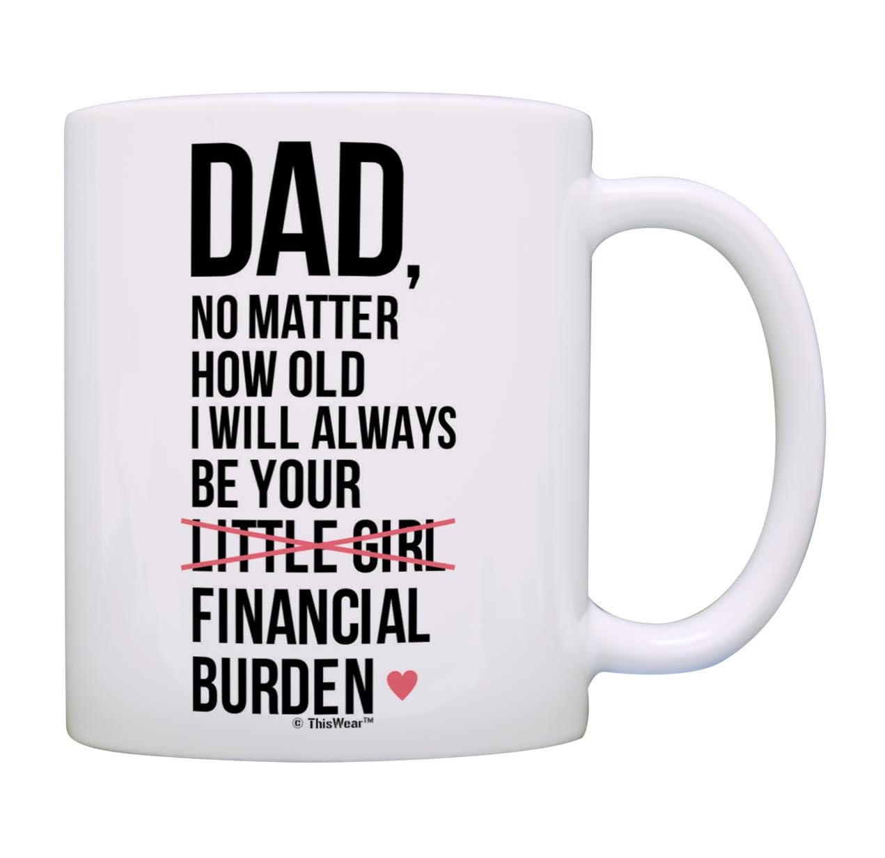 Funny Dad Birthday Gift - 'I Will Always Be Your Financial Burden' 11oz Coffee Mug - Perfect for Father's Day, Christmas & Everyday Use