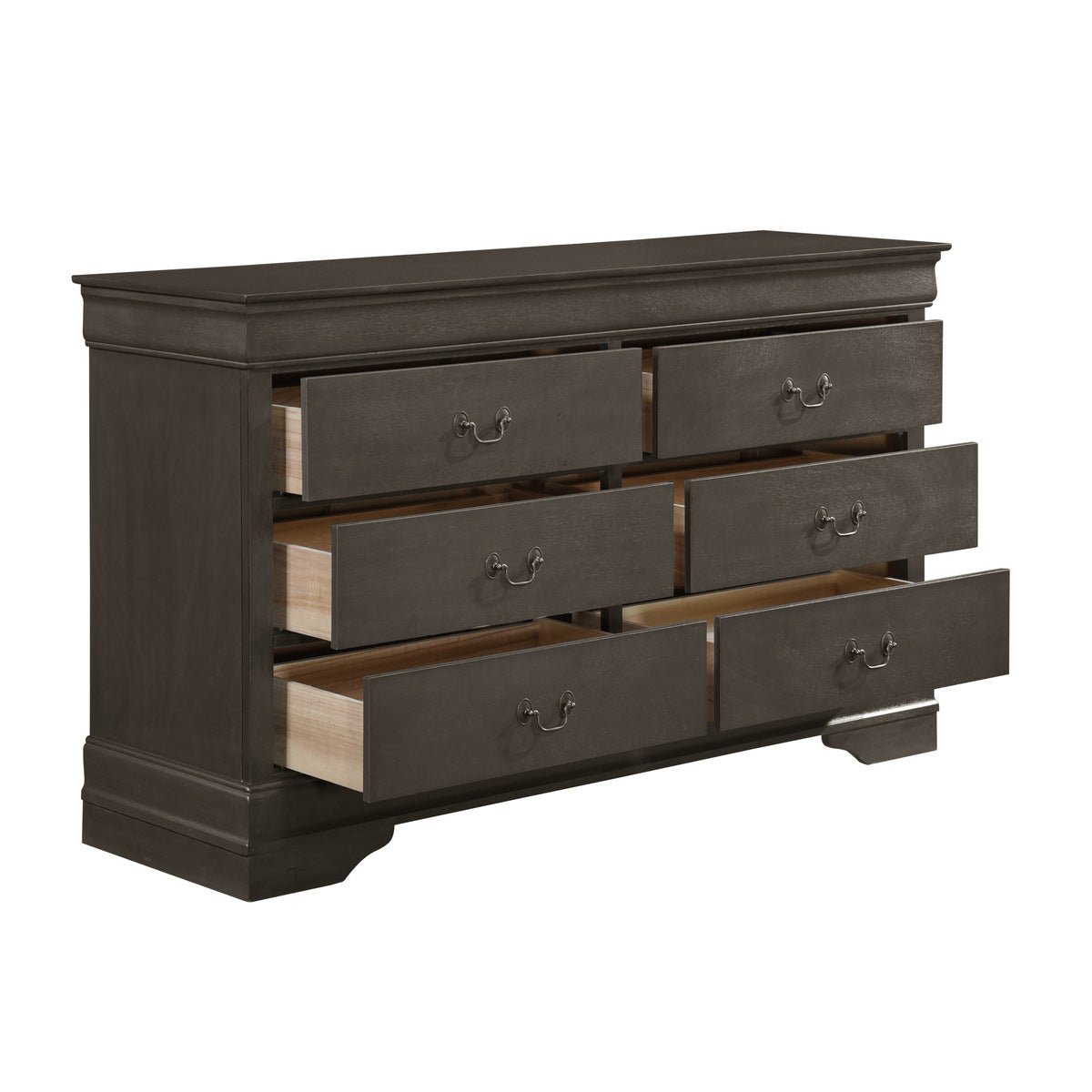Coastal Grey Dresser - 6-Drawer Wooden Chest for Bedroom Storage & Organization | Modern Farmhouse Style Dresser for Home Decor & Bedroom Furniture