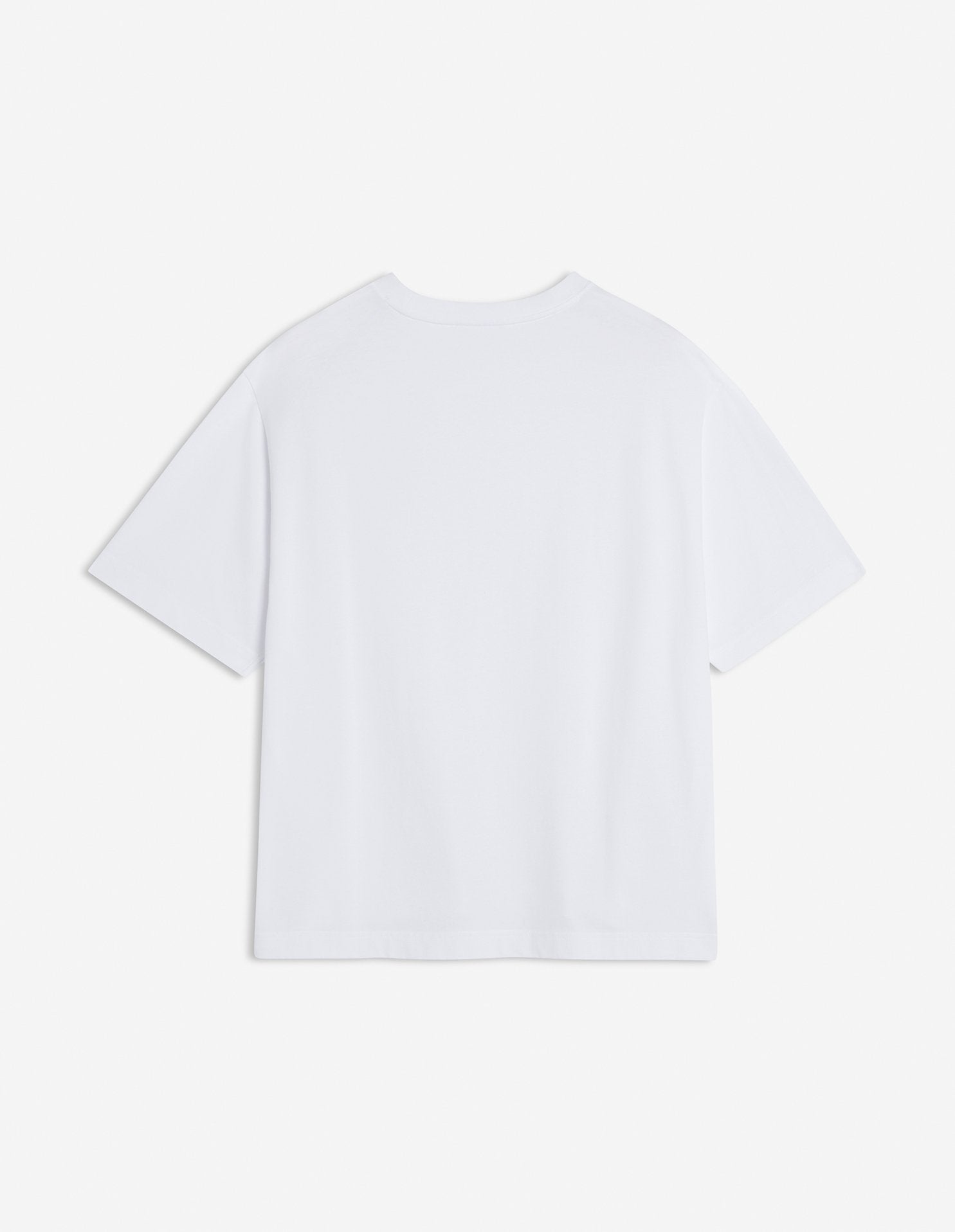 MAISON KITSUNE Men's Oversized T-Shirt with Bold Fox Head Patch - White | Casual Streetwear for Everyday Wear & Urban Fashion