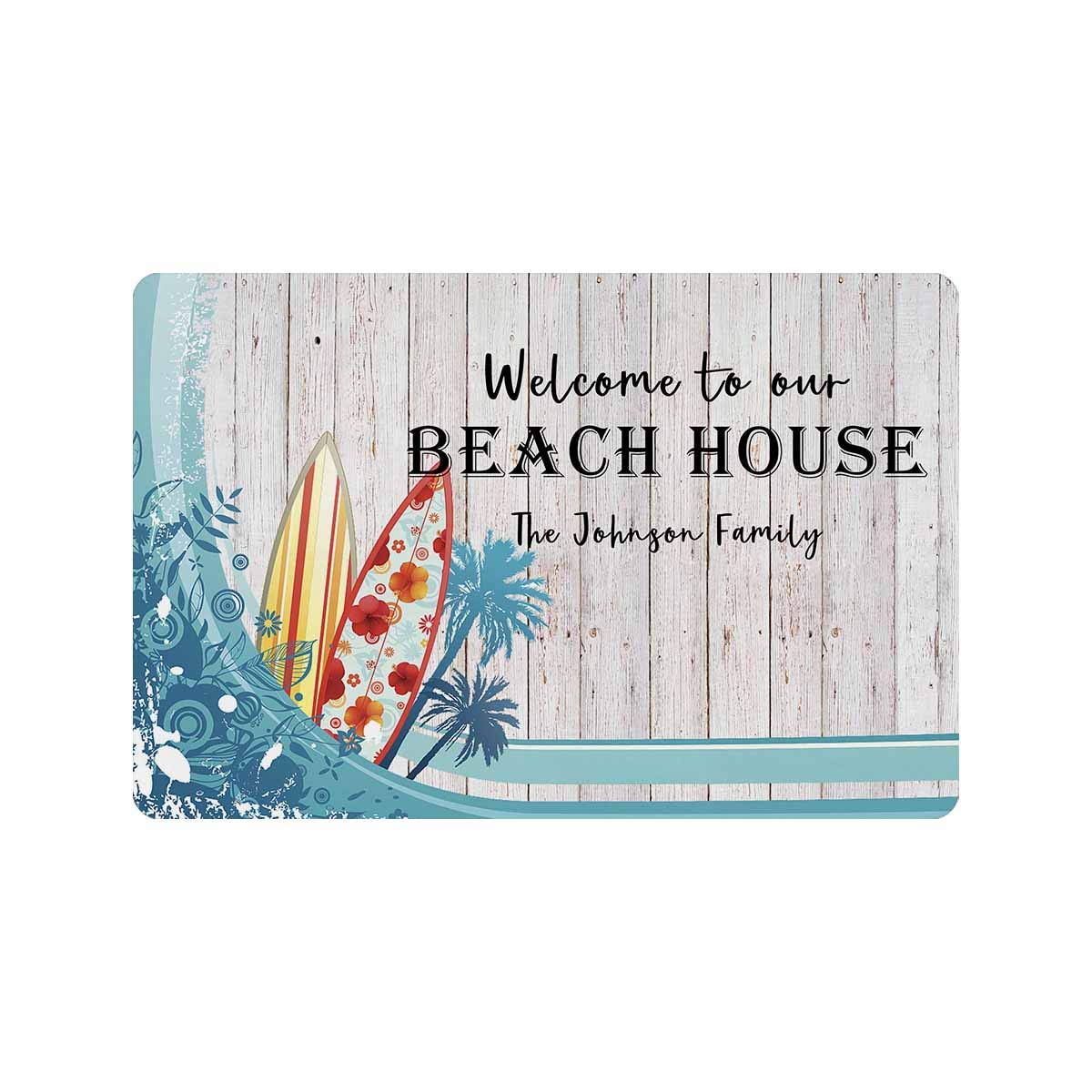 Custom Family Name Doormat - Personalized Welcome Mat for Indoor & Outdoor Use - Non-Slip 24x16 Inch Door Mat Rug - Perfect for Home Entryway, Porch, and Travel - Artsadd