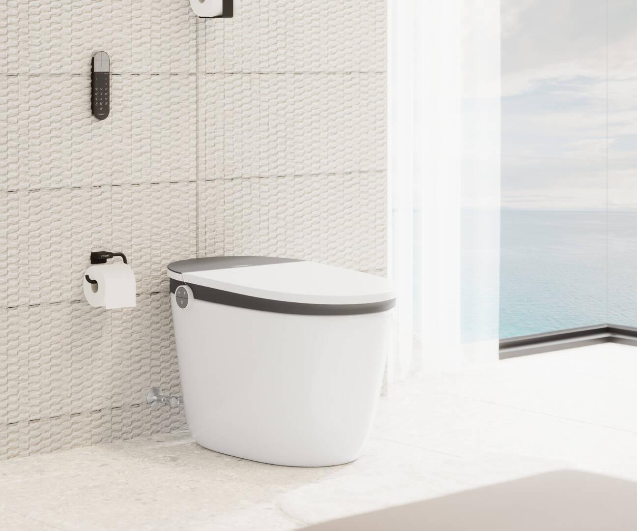 Hansgrohe AddStoris Toilet Paper Holder in Matte Black - Modern Bathroom Tissue Roll Stand for Home, Hotel, and Office Use (Model 41771670)