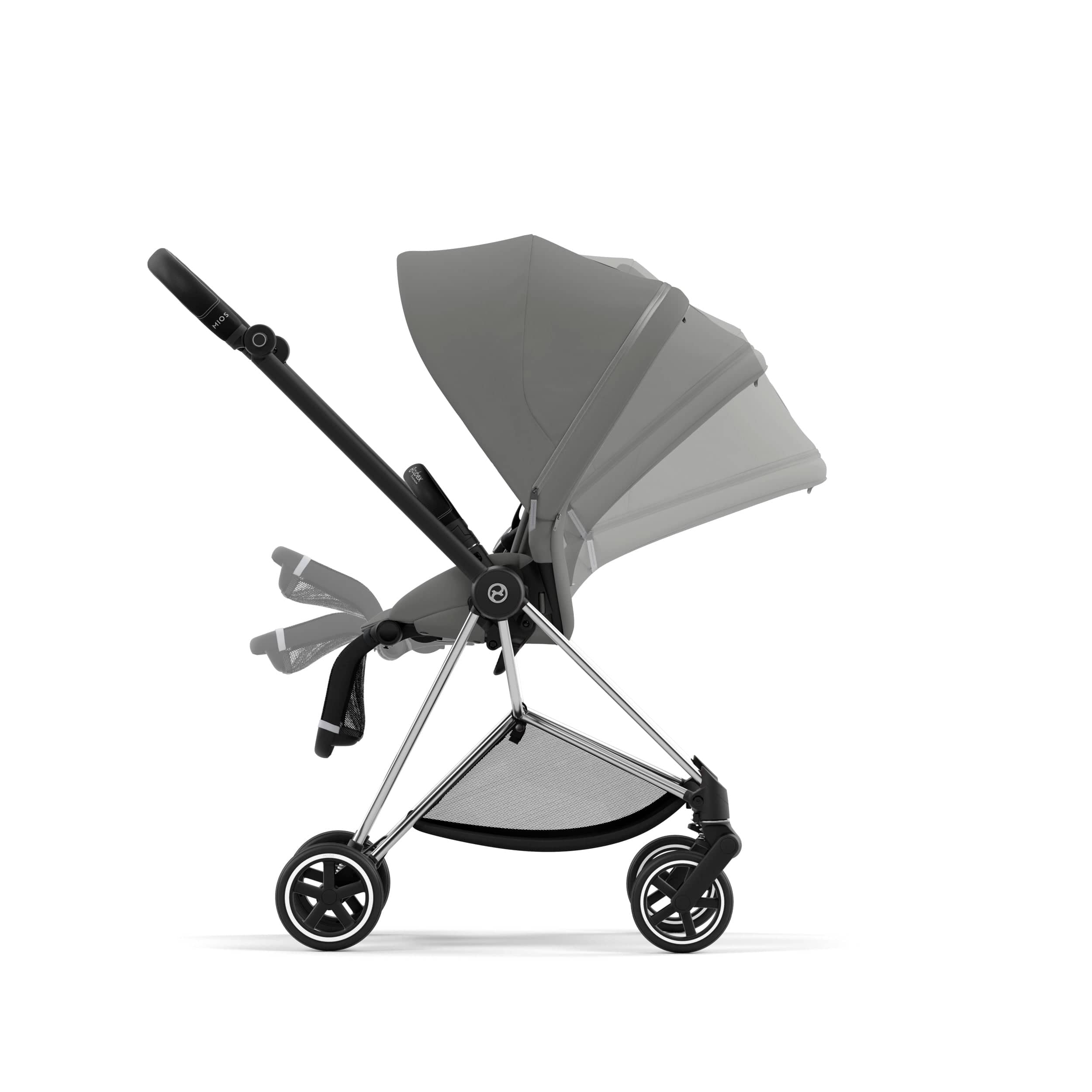 Cybex Mios 3 Complete Stroller - Lightweight Compact Baby Stroller with Reversible Seat, Chrome/Black | Perfect for City Travel & Everyday Use
