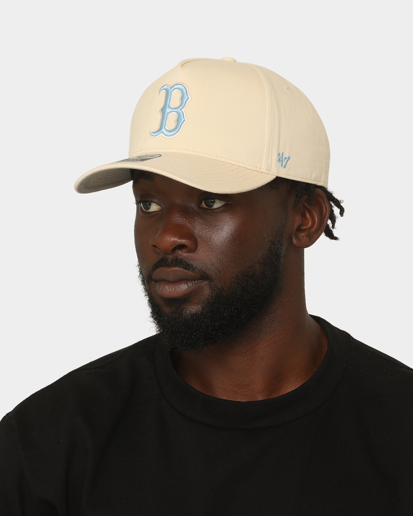 47 Brand Boston Red Sox Legend Replica '47 MVP DT Snapback Hat - Adjustable Baseball Cap for Men & Women - Natural/Columbia Blue - Perfect for Sports Fans, Casual Wear & Game Day Outfits