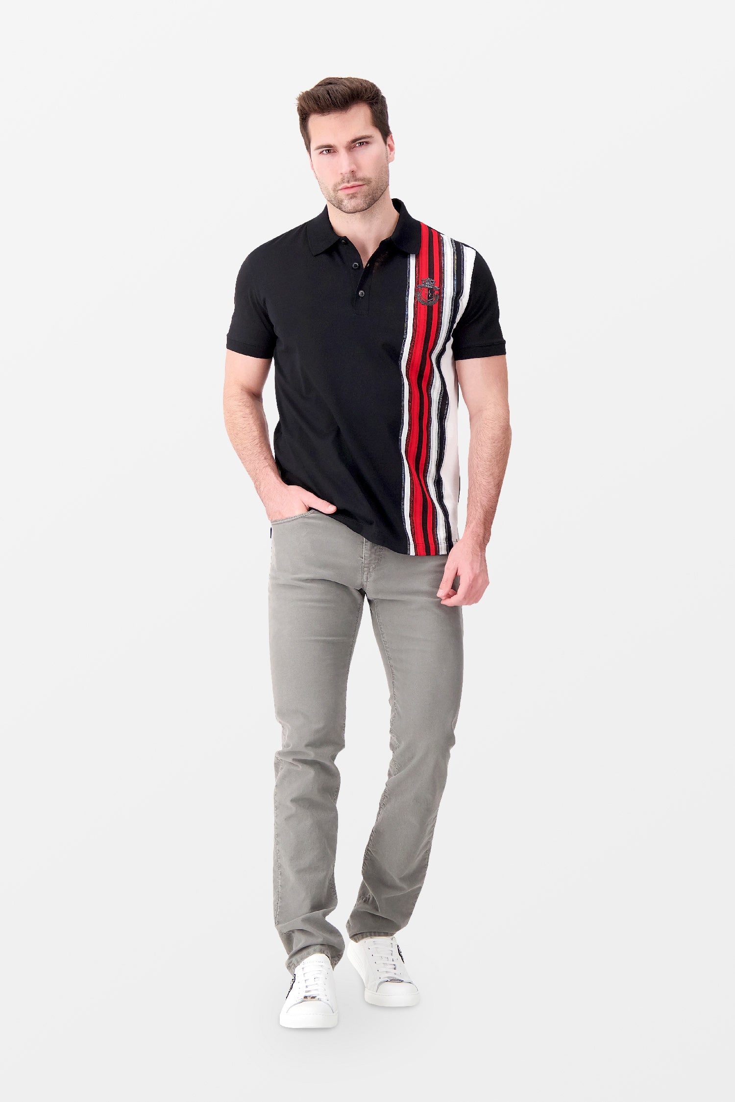 Billionaire Black Stripes Short Sleeve Polo Shirt for Men - Stylish Casual & Business Wear - Perfect for Office, Golf, and Summer Outings