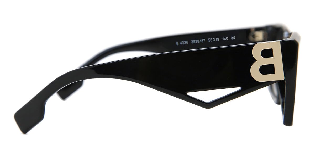 BURBERRY BE 4336 392887 Black Polarized Sunglasses for Women – Classic Aviator Style for Driving, Travel & Outdoor Activities