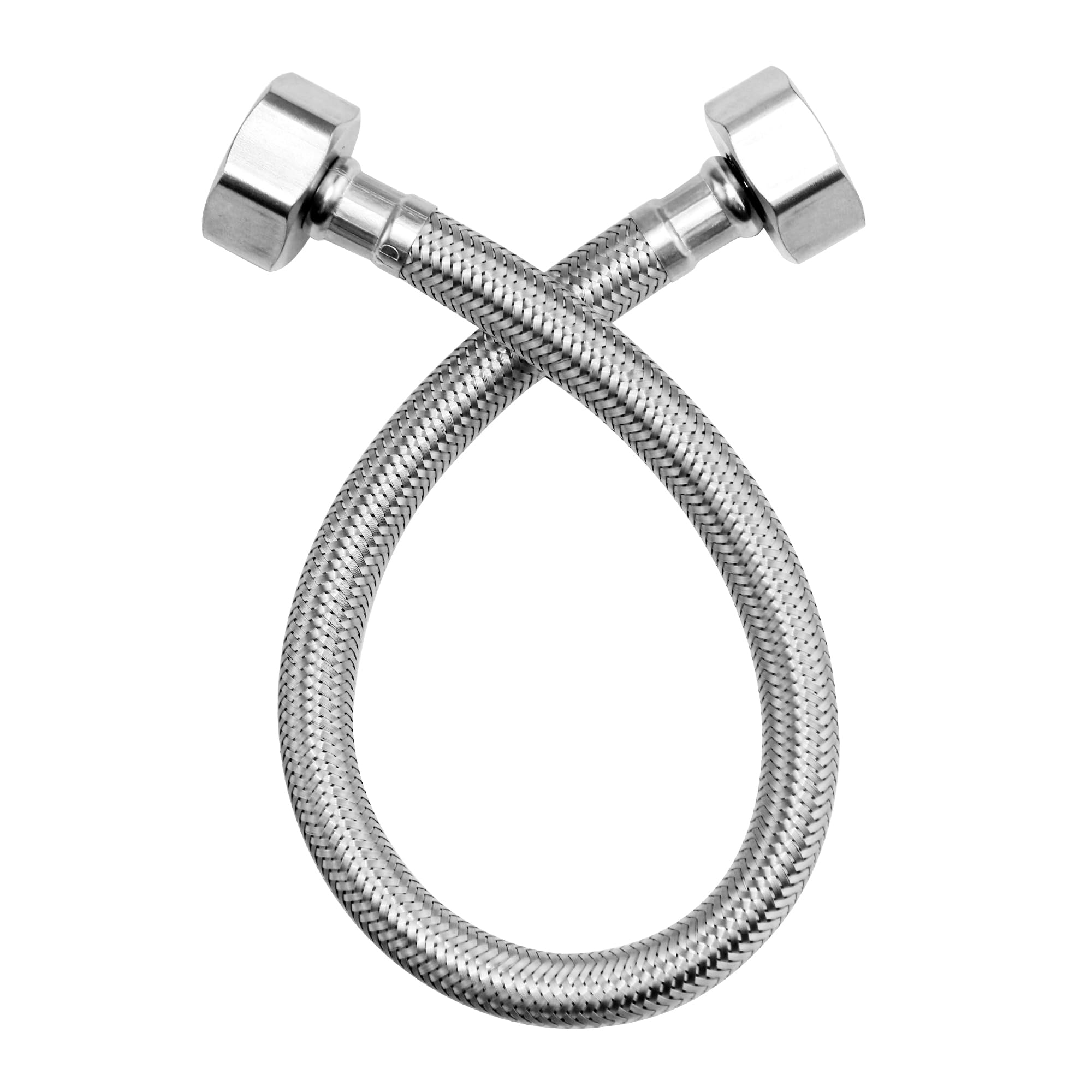 LEADAHEAD 1.9cm x 1.9cm Flexible Hose Connectors, 40cm Long BSP Fitting, Stainless Steel Hydraulic Hose Replacement for DIY Plumbing - Perfect for Bathroom, Kitchen & Boiler Repairs