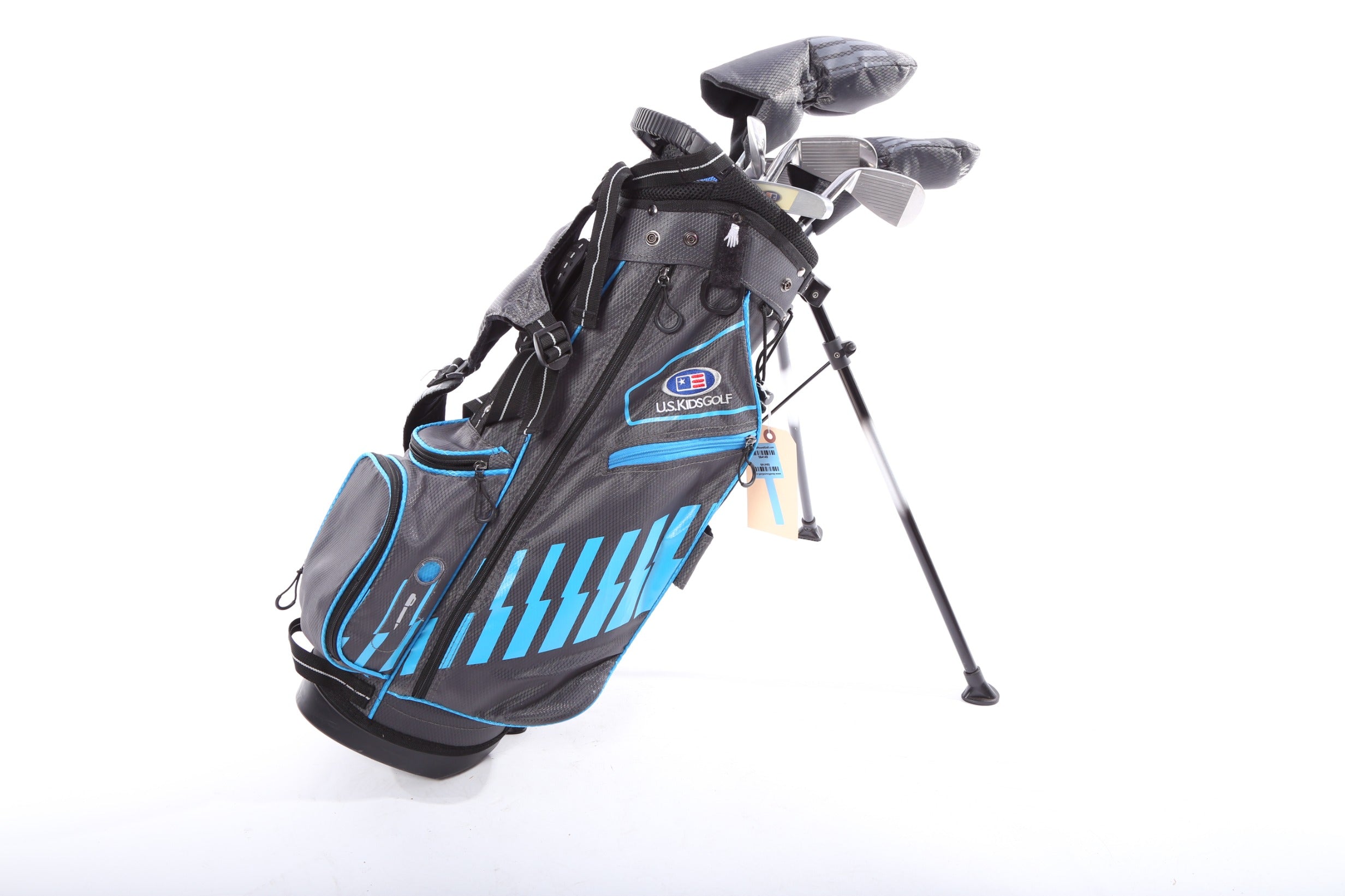 US Kids Golf Complete Club Set for Youth - Right Handed Driver, Hybrid, 6 Iron, 8 Iron, Pitching Wedge, Sand Wedge, Putter - Perfect for Junior Golfers & Beginners on the Course