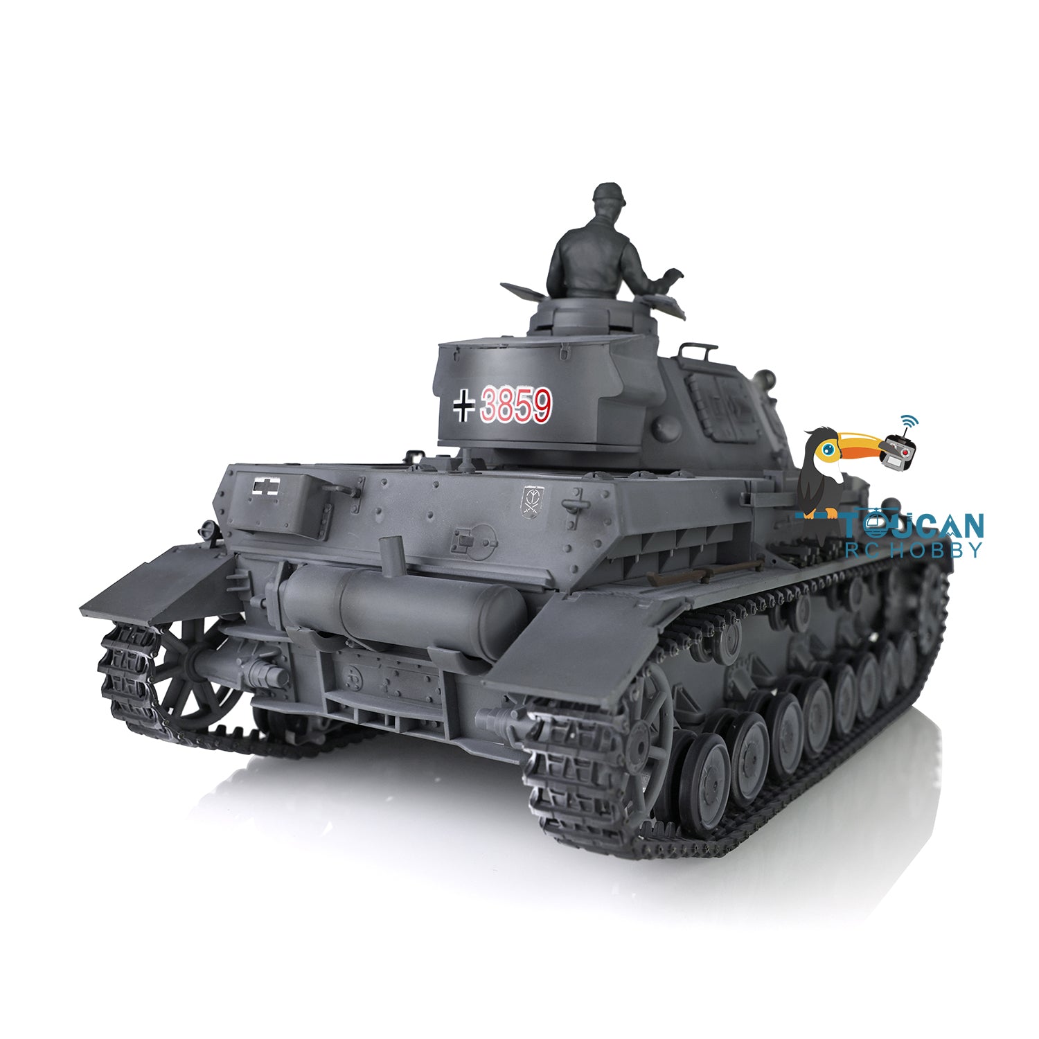 2.4G Henglong 1/16 Scale RC Tank 3859 - German Panzer IV F2 Ready-to-Run Plastic Model with Smoke Generator, BB Shooting, Road Wheels & Tracks - Perfect for Military Enthusiasts, Collectors and RC Battle Games
