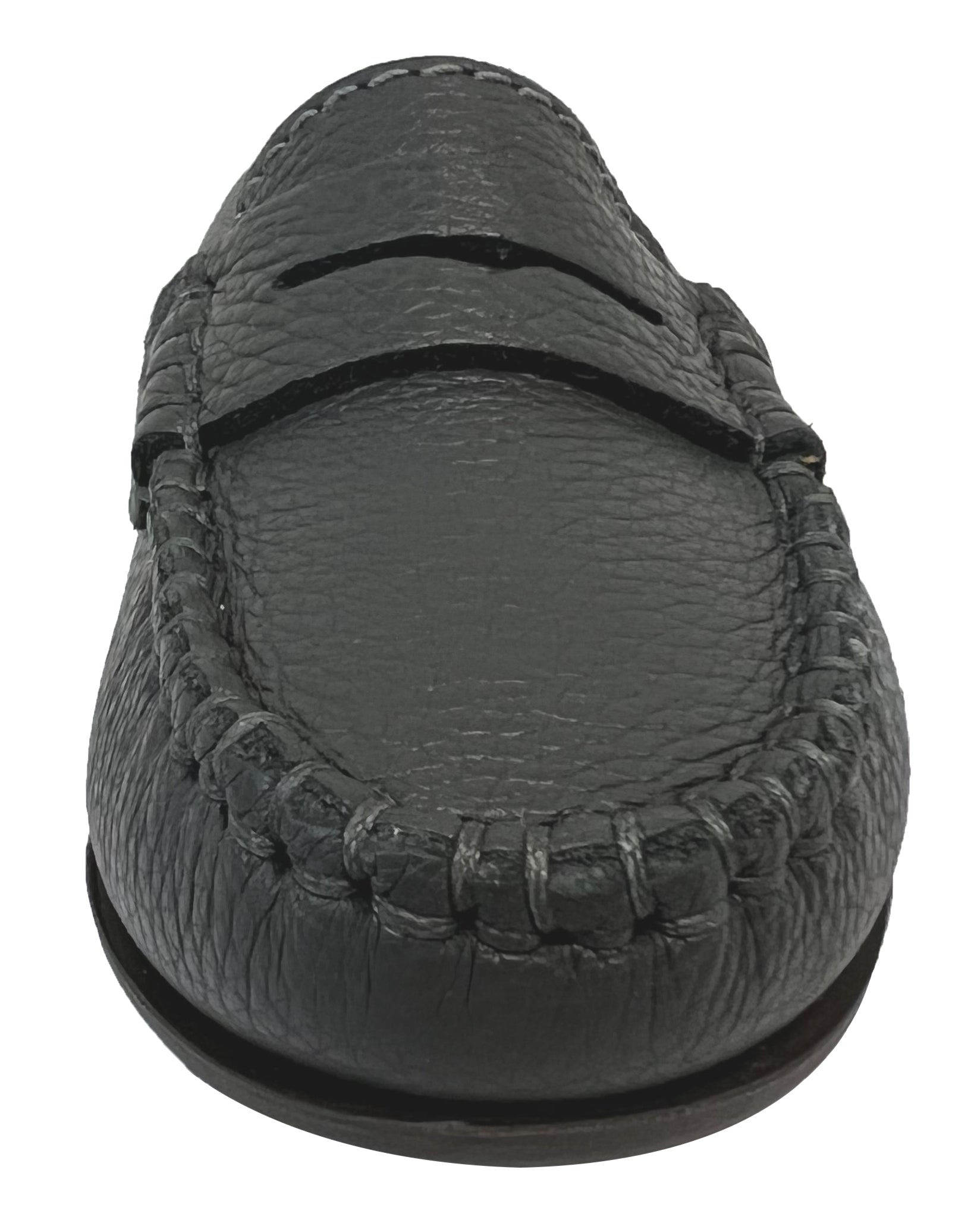 Atlanta Boys & Girls Pebbled Leather Moccasin Loafers in Grey - Comfortable School & Casual Shoes for Kids