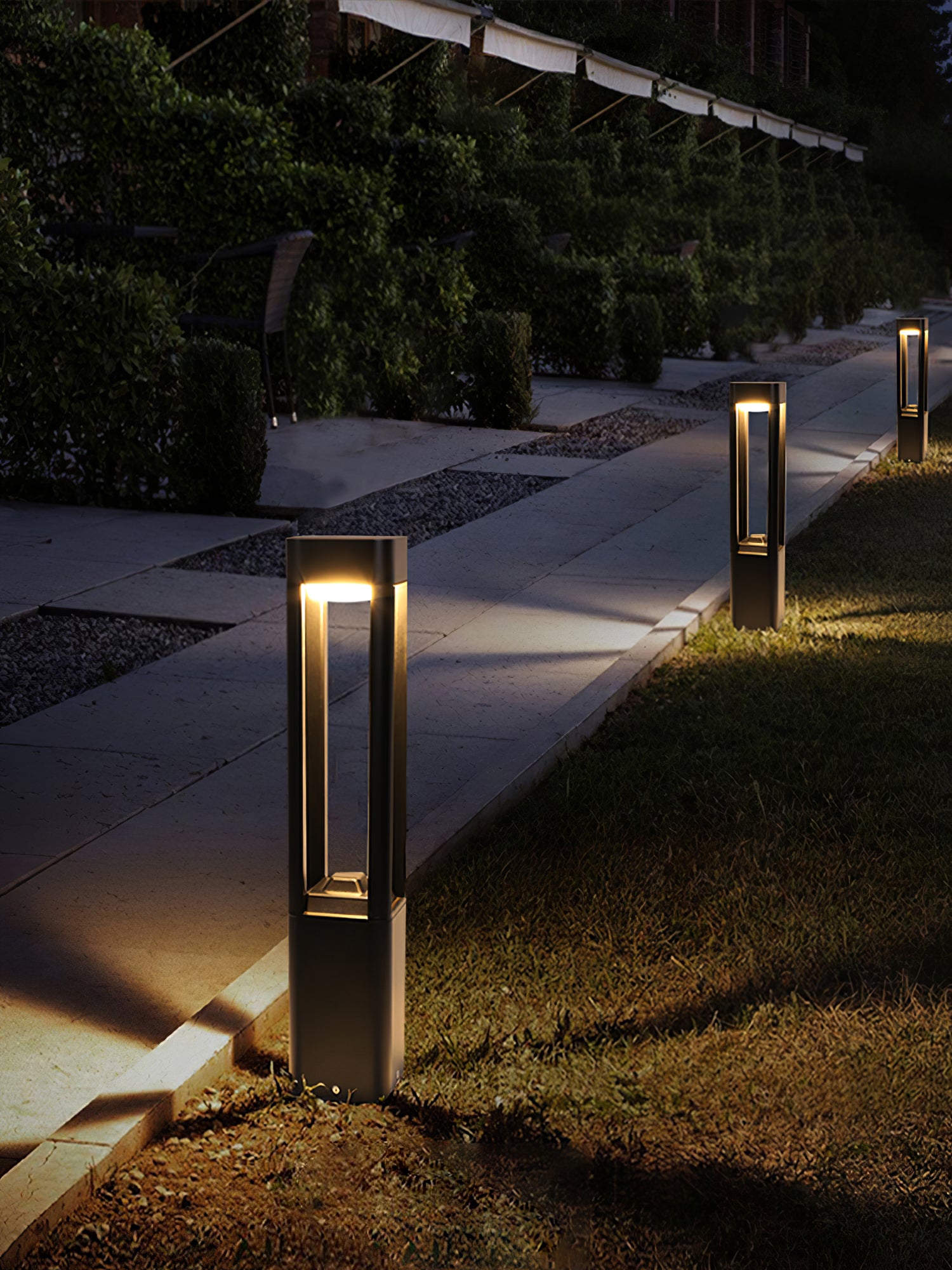 Outdoor Rectangular Column Garden Light - Waterproof LED Landscape Lighting for Patio, Yard, and Pathway Decor