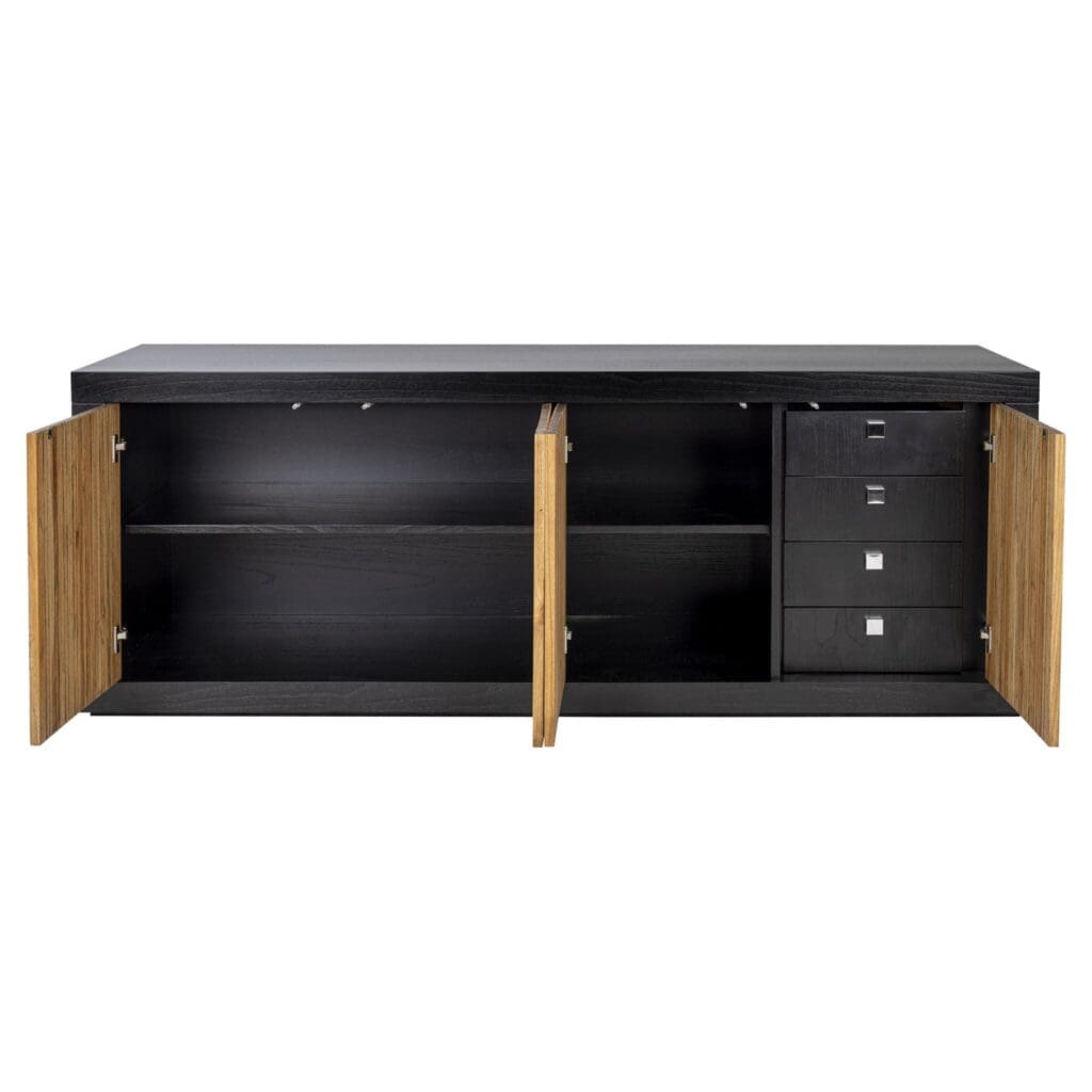 Cyan Design 11752 Belluno Credenza - Medium Brown & Black Wooden Sideboard for Dining Room, Living Room & Entryway Storage