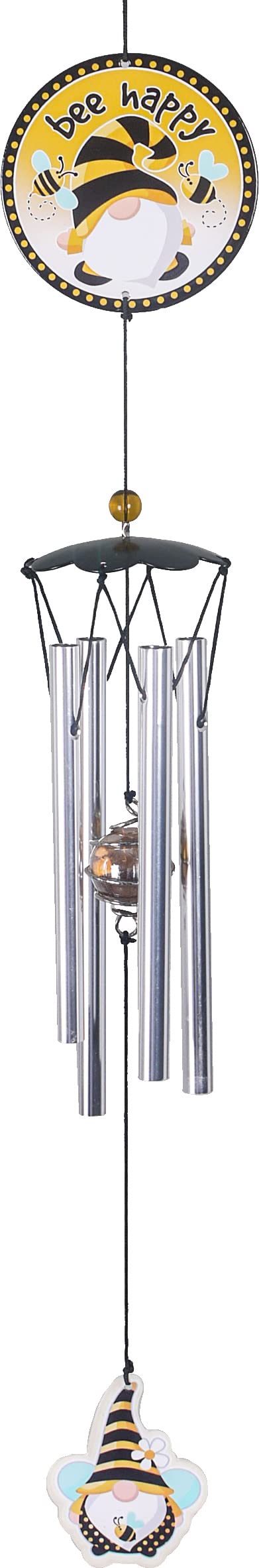 Bee Gnome Wind Chime for Outdoor Decor | Handcrafted Garden Wind Chimes with Cute Bee Design | Perfect for Patio, Yard, and Garden Decoration | Unique Gift for Nature Lovers | Spoontiques 13607