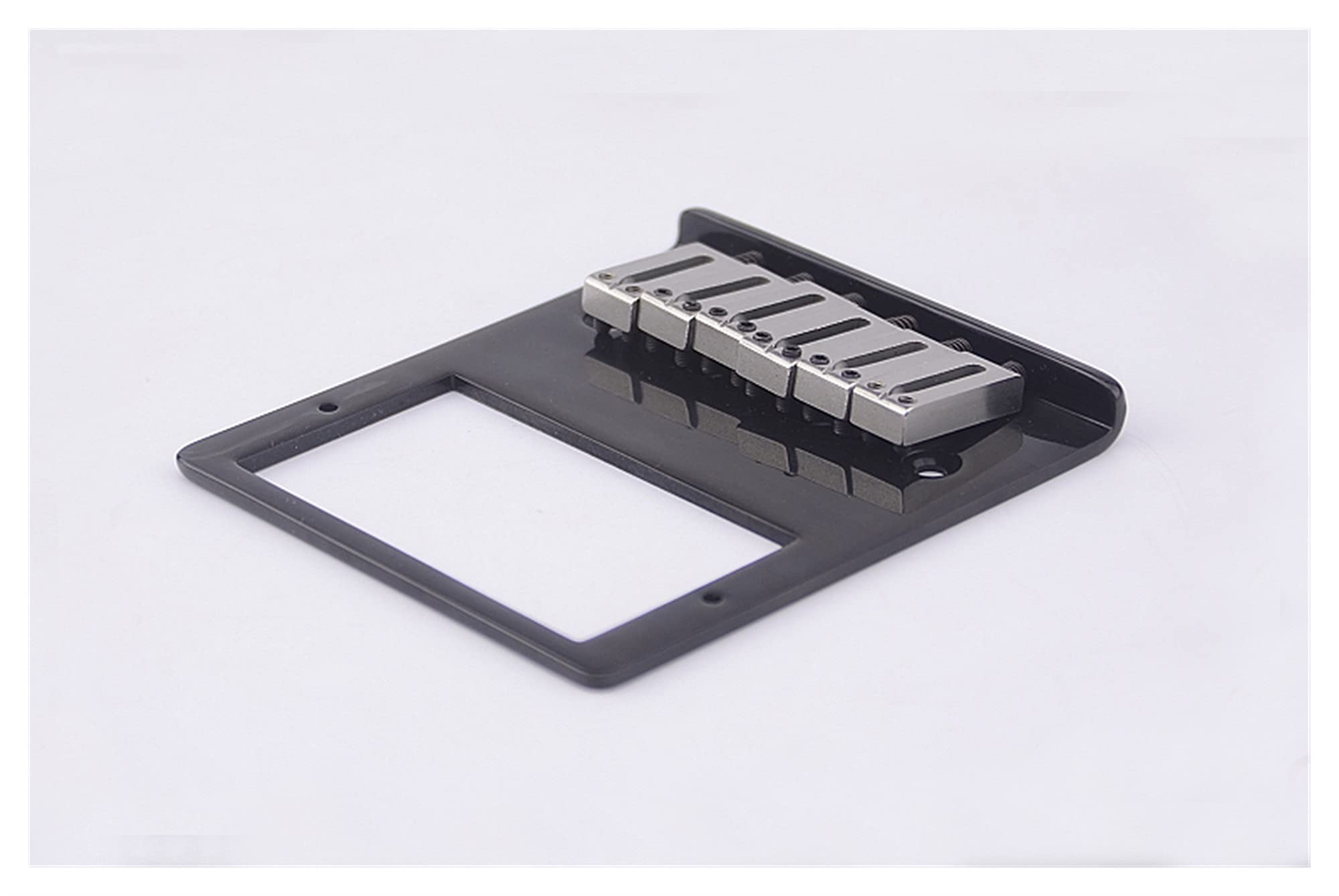 High-Quality Electric Guitar Bridge Saddle Set with Humbucker Pickup - Stainless Steel & Brass Plate - Black Tailpiece for Fixed Bridge Guitars - Perfect for Rock, Blues & Studio Recording