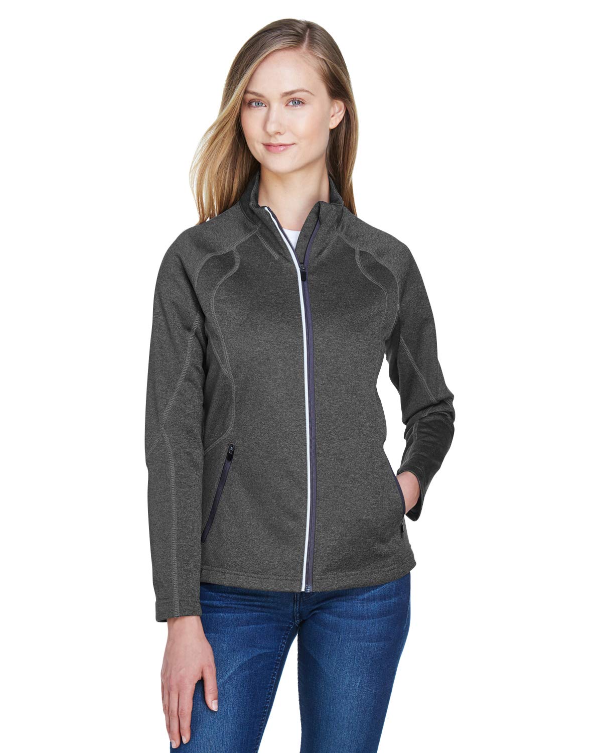North End Women's Performance Brushed Fleece Jacket - Warm Winter Running & Outdoor Activewear for Hiking, Camping & Casual Wear