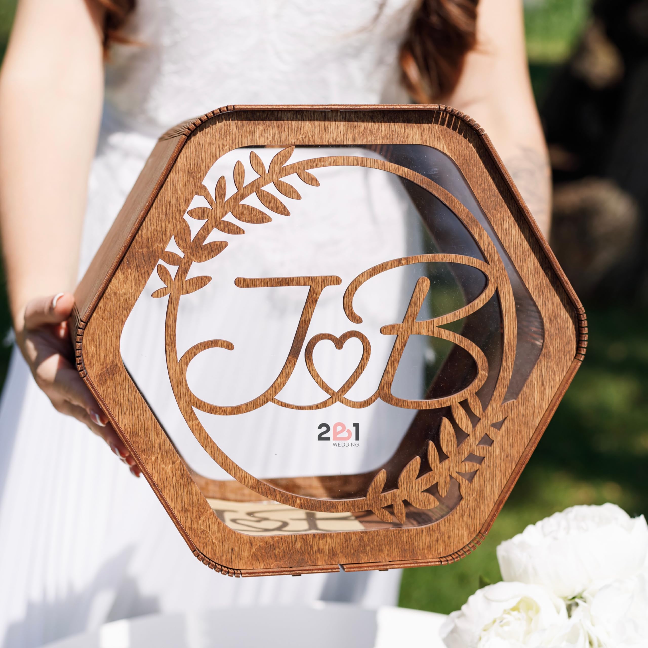Personalized Wooden Wedding Card Box - Rustic Wedding Reception Decor with Gift Card Slot - Perfect for Honeymoon, Bridal Showers, Baby Showers & Birthday Parties - Handcrafted Wood Card Holder for Special Occasions