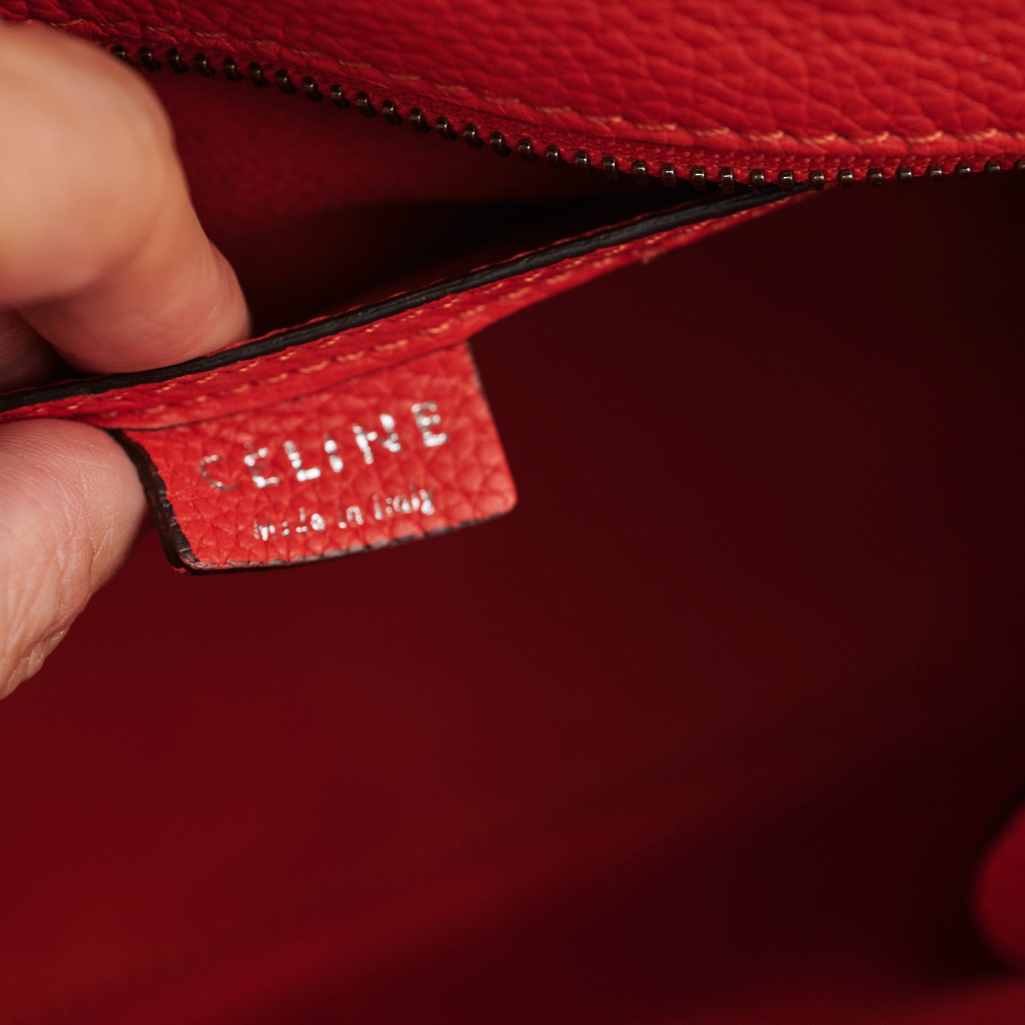 Celine Luggage Nano Handbag in Red | Genuine Leather Crossbody Bag for Women | Perfect for Work, Travel & Everyday Use