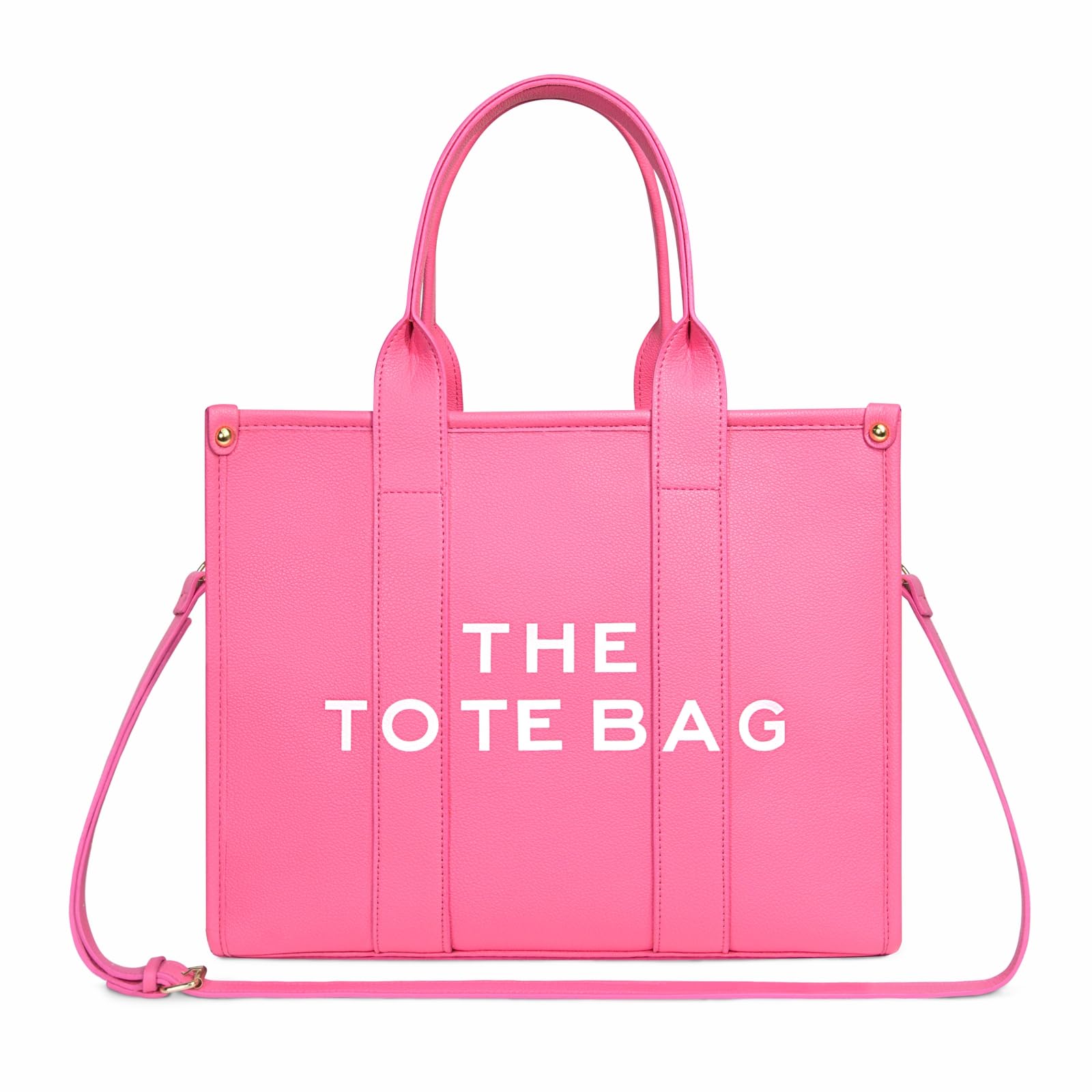 NPBAG Women's PU Leather Tote Bag with Zipper - Stylish Crossbody Shoulder Purse for Travel, School & Work - Trendy Top Handle Handbag (M Pink) | Perfect for Daily Commute, Shopping & Office Use