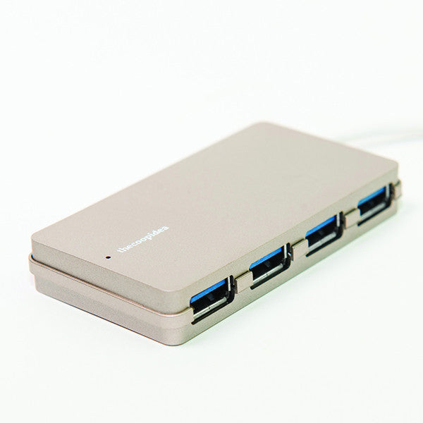 Thecoopidea Nugget 4-Port USB Hub with Type-C Adapter - Fast Charging & Data Transfer for Laptop, Phone, Tablet - Perfect for Home Office, Travel & Gaming Setup