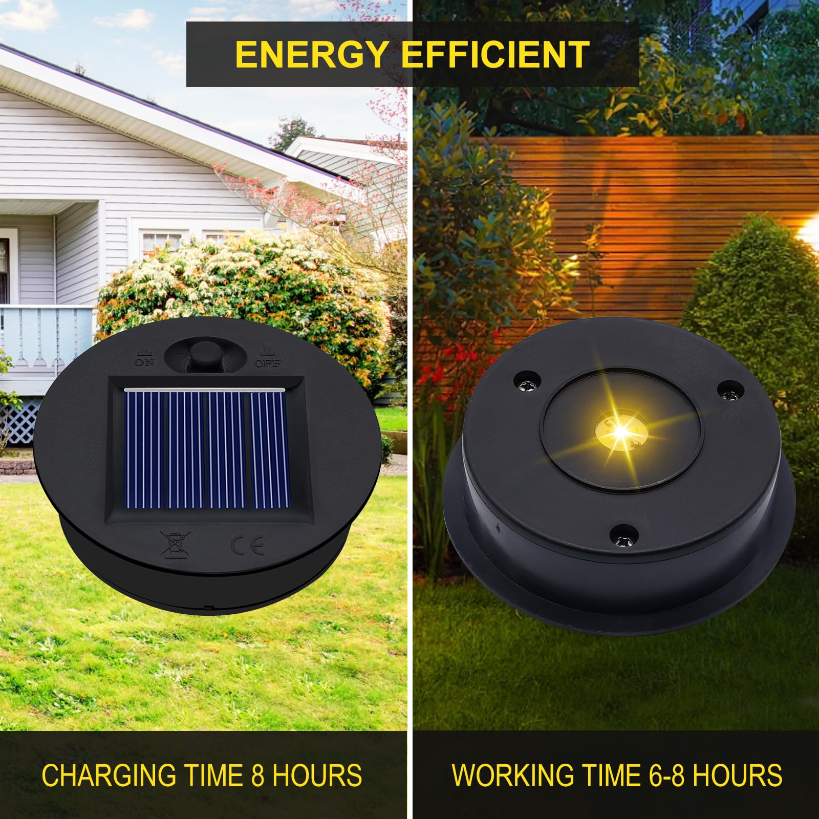 2 Pack Solar Light Replacement Top (2.76in Top, 2.36in Bottom) - Waterproof DIY Solar Lantern Parts for Outdoor Hanging Lights (Warm White) | Perfect for Garden, Patio, Pathway & Backyard Decoration