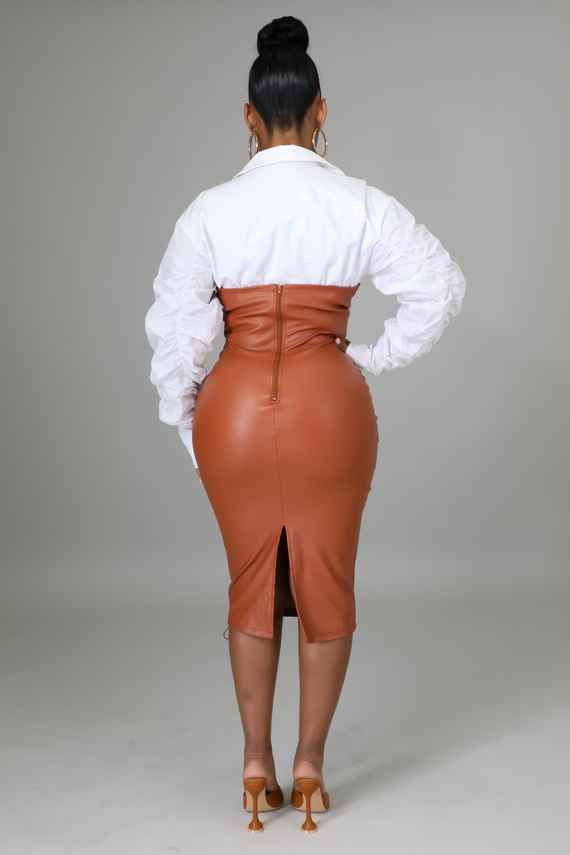 Karley Skirt in Camel Color | Women's Casual Midi Skirt | Perfect for Office, Date Night & Spring Outfits
