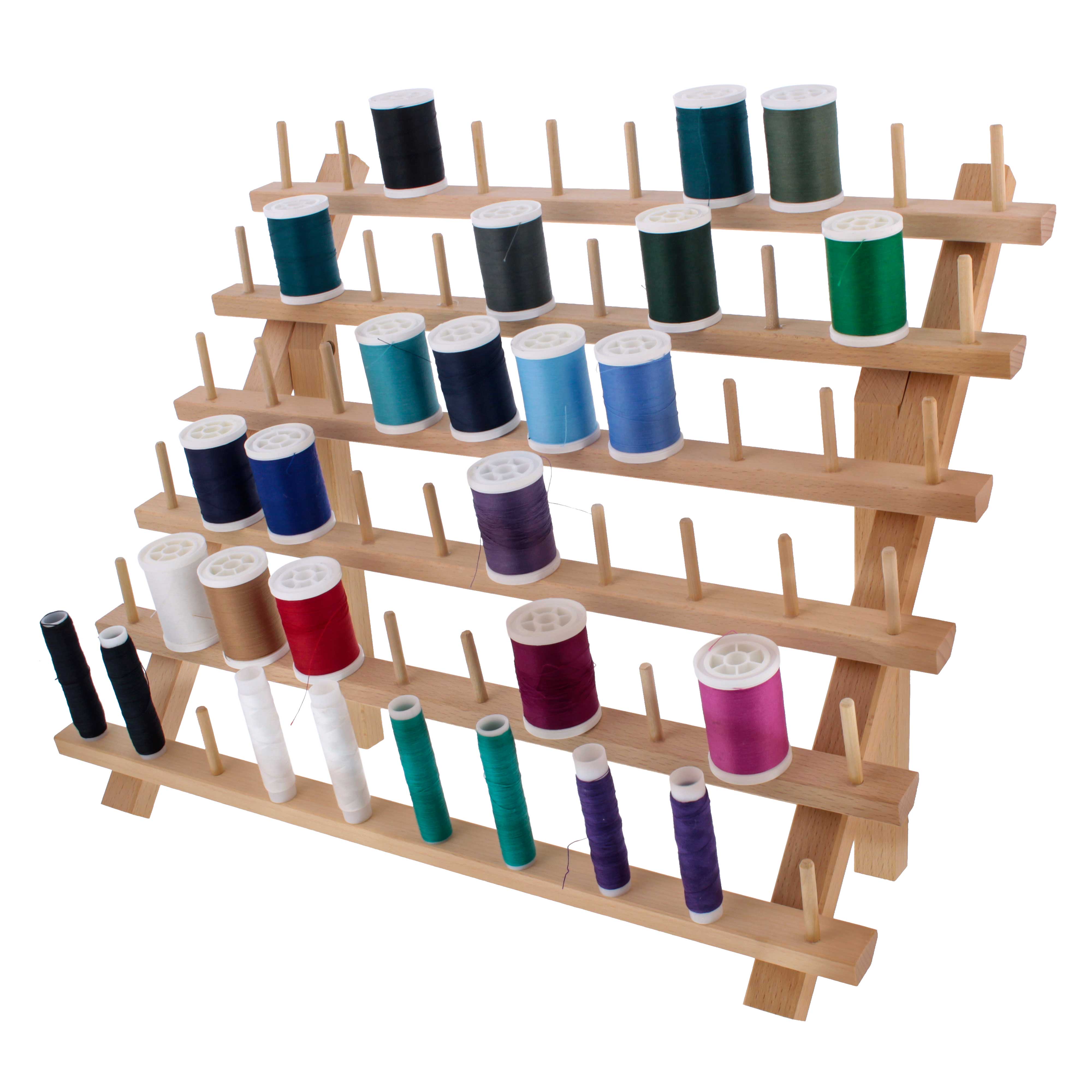 Premium 60 Spool Wooden Thread Holder - Sewing & Embroidery Thread Storage Organizer for Craft Room & DIY Projects | Perfect for Quilting, Knitting & Needlework