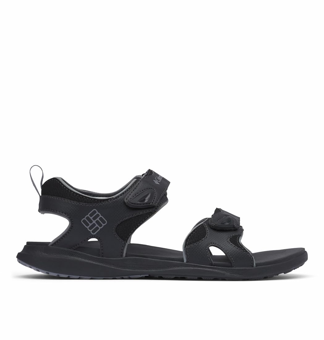 Columbia Men's 2 Strap Comfortable Outdoor Sandals - Black/Titanium Grey Steel - Size 15 US - Perfect for Hiking, Beach & Summer Adventures
