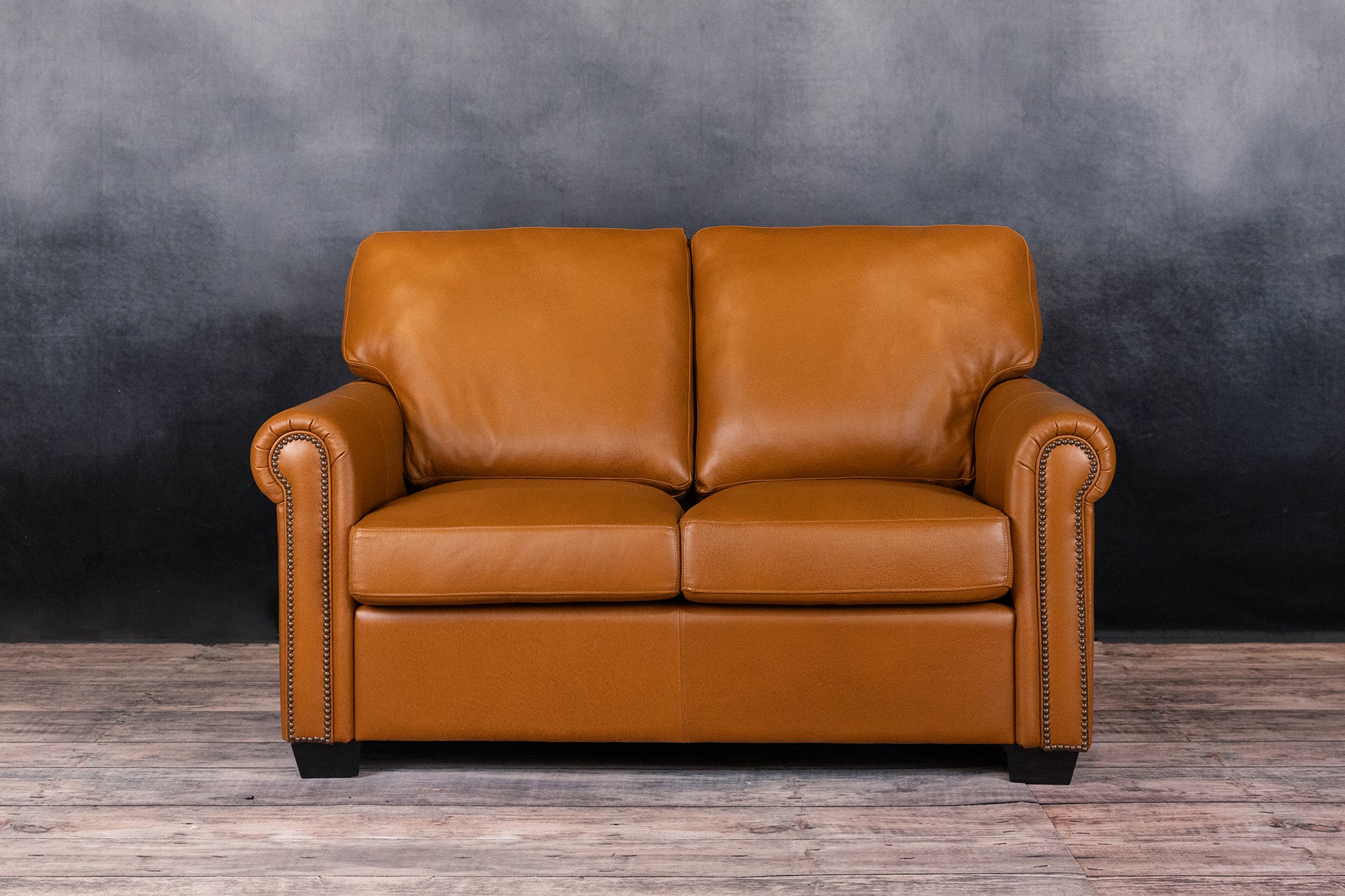 Luxury Coral Leather Loveseat Sofa - Genuine Leather 2-Seater Couch for Living Room, Lounge & Office - Modern Comfortable Furniture for Home Decor