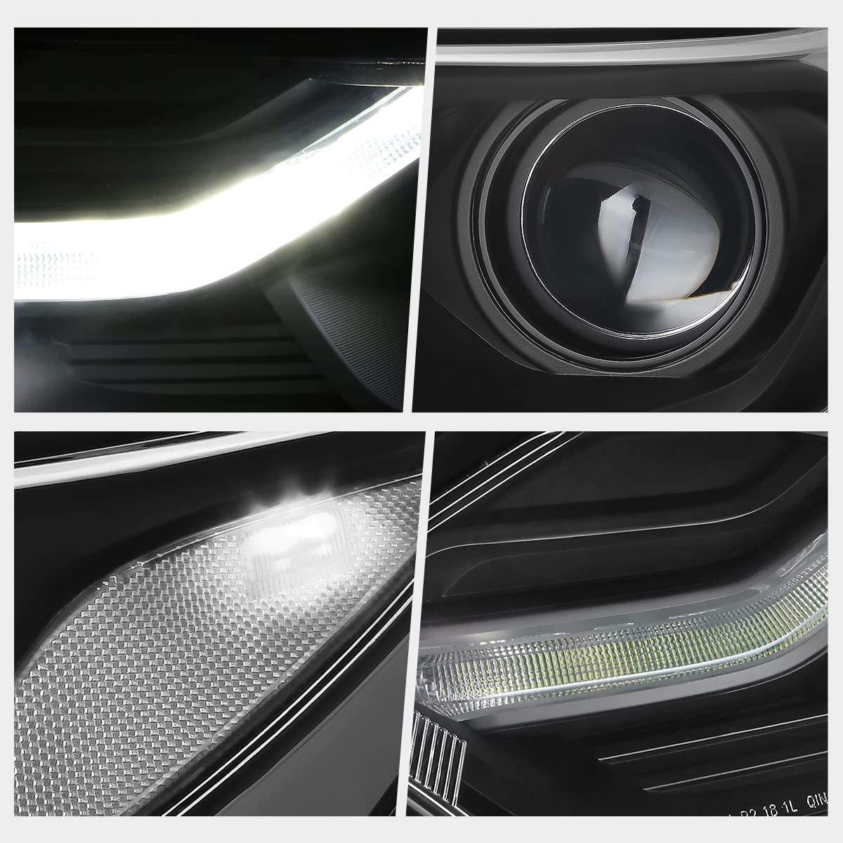 PM PERFORMOTOR LED DRL Projector Headlights Assembly - Compatible with 2018-2021 Chevy Equinox, Black Housing & Clear Corner - Upgrade for Enhanced Night Visibility & Stylish Look