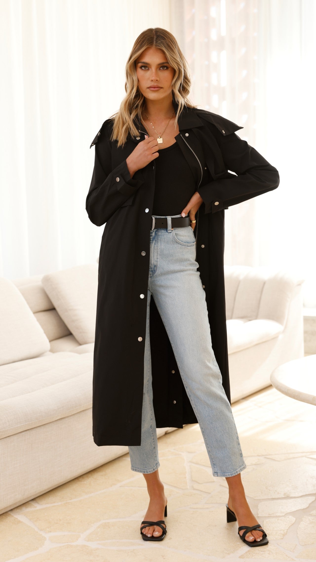 Hendrix Black Trench Coat for Women - Stylish Waterproof Outerwear for Fall & Winter | Perfect for Office, Travel & Casual Wear