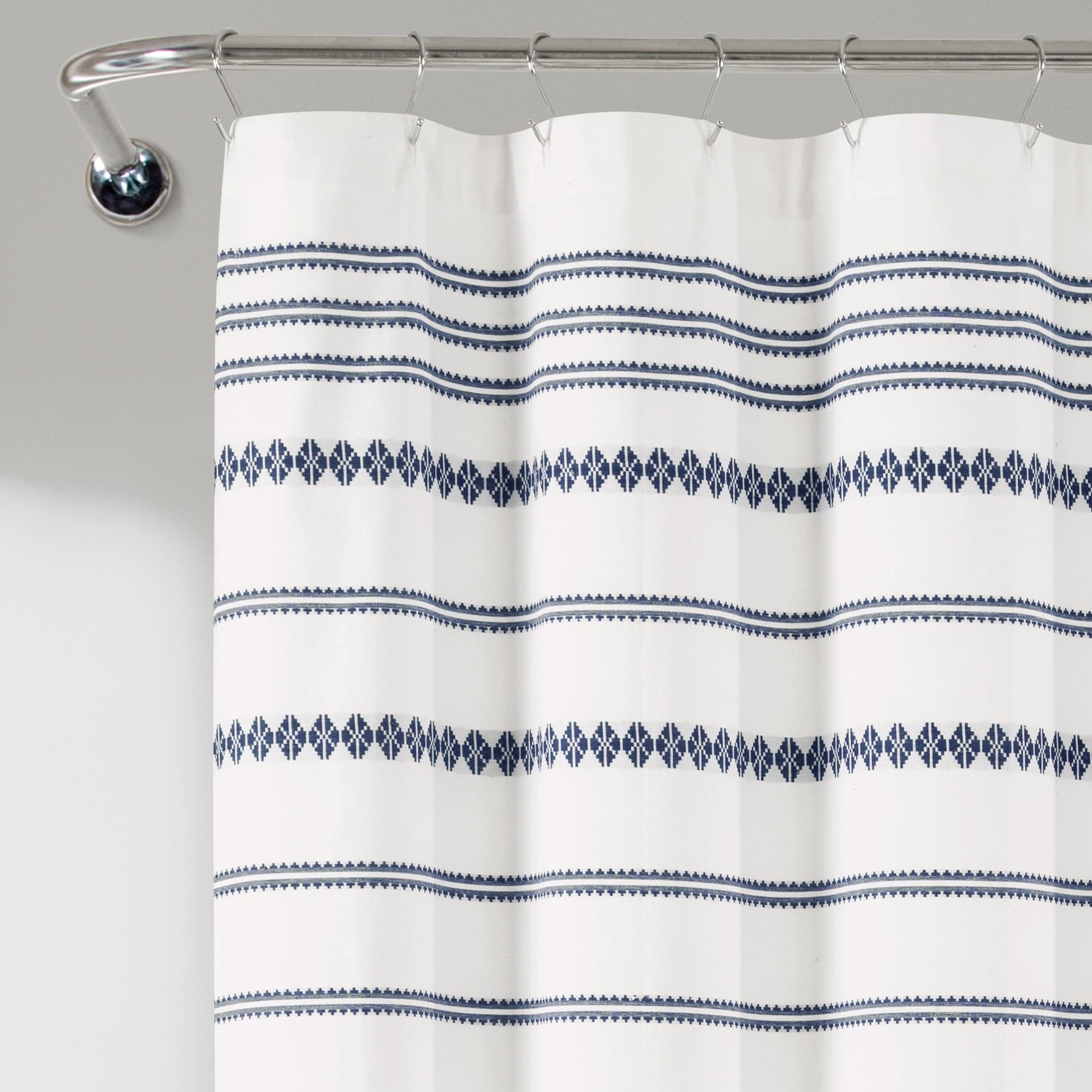 Eco-Friendly Breezy Chic Tassel Jacquard Shower Curtain - 100% Recycled Cotton Bathroom Decor for Modern & Bohemian Style Homes