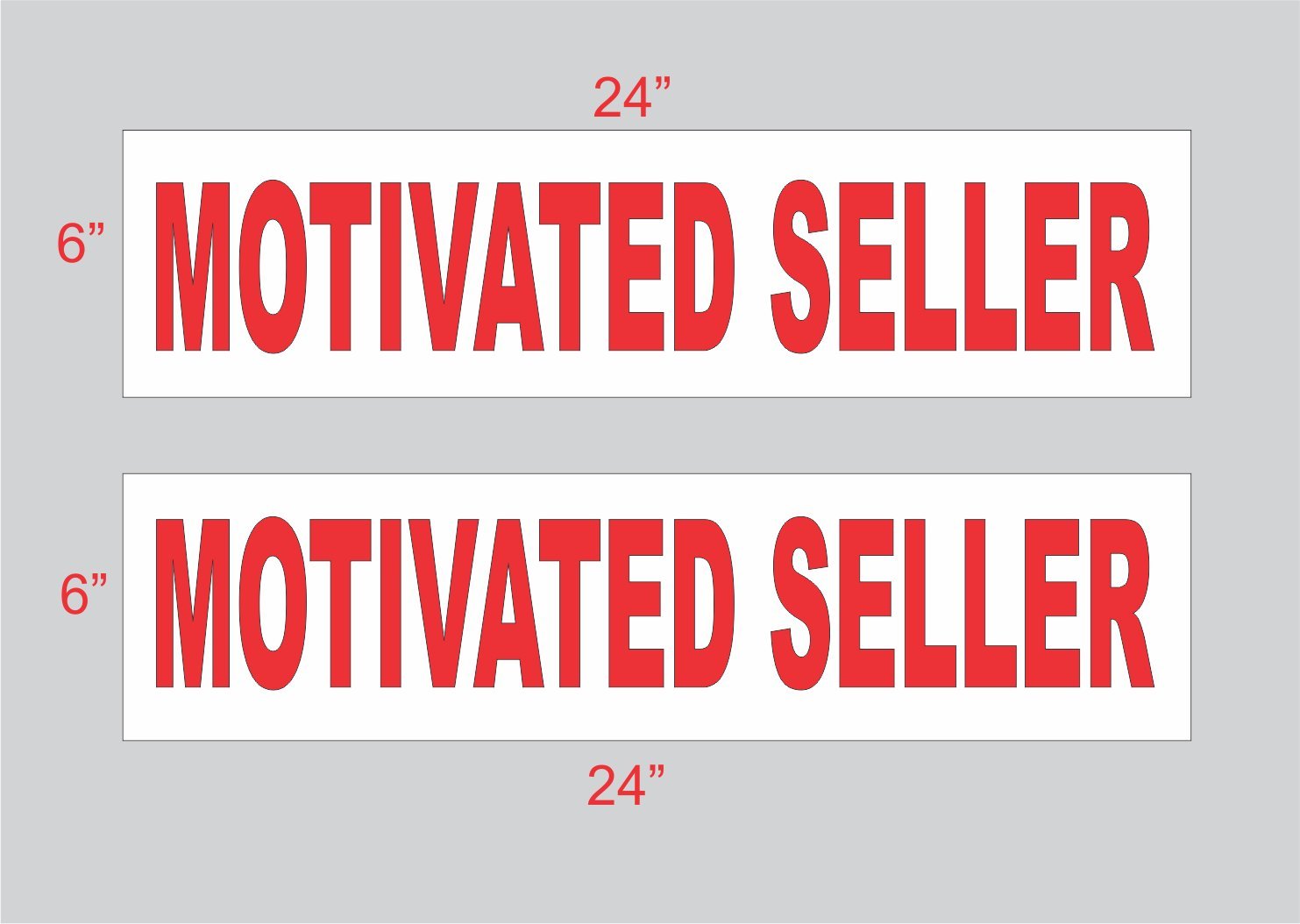 2-6x24 Double Sided Real Estate Rider Sign - High Visibility Red - Perfect for Open Houses, Property Listings & For Sale By Owner (FSBO) Marketing